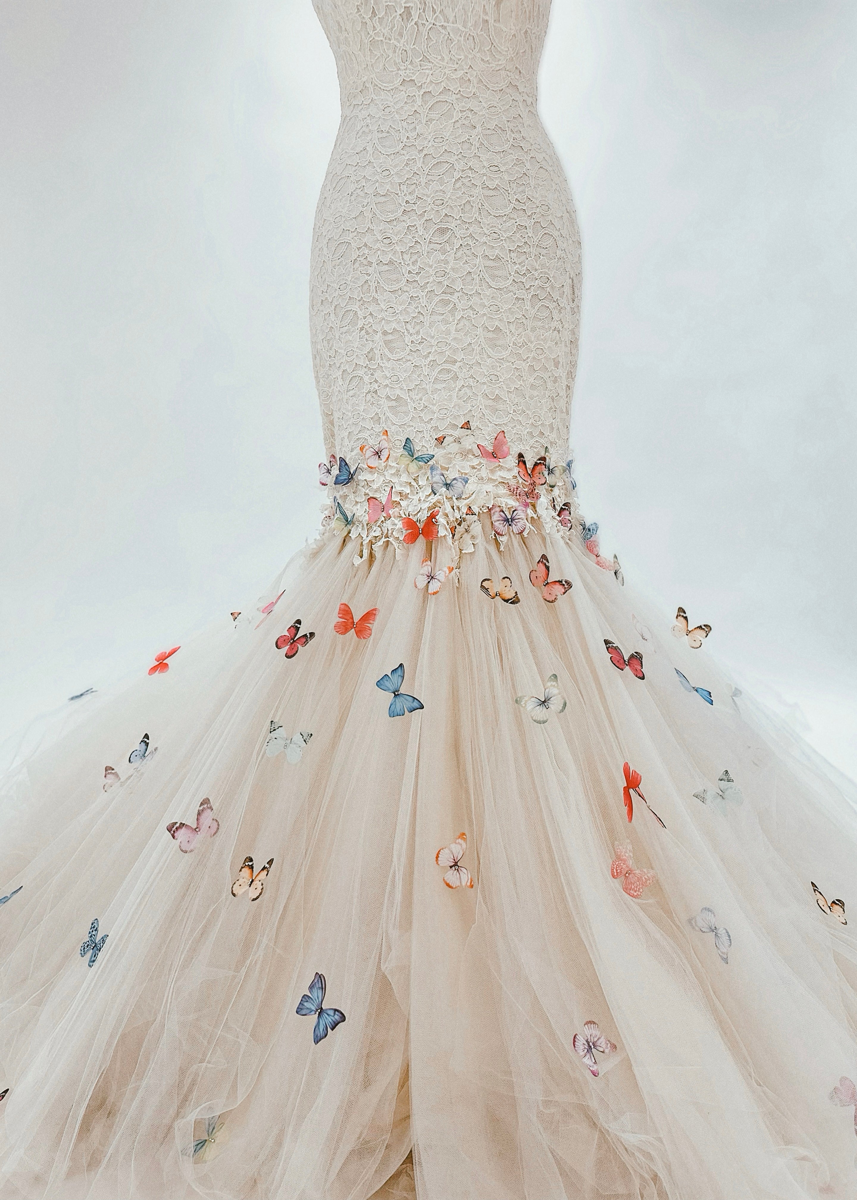 Lauren Elaine Aurelia rainbow butterfly wedding dress