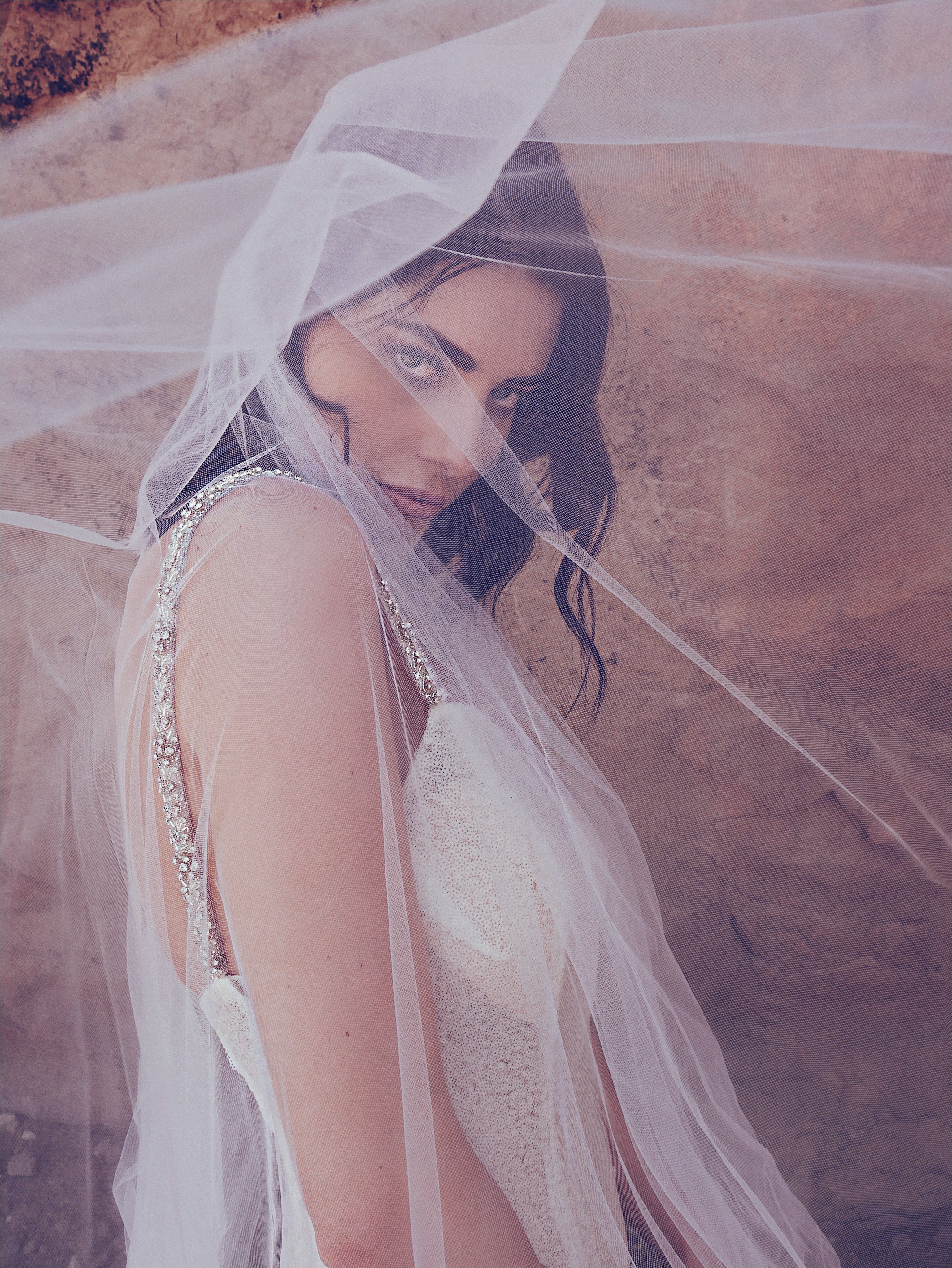 Crystal Comb Tulle Veil