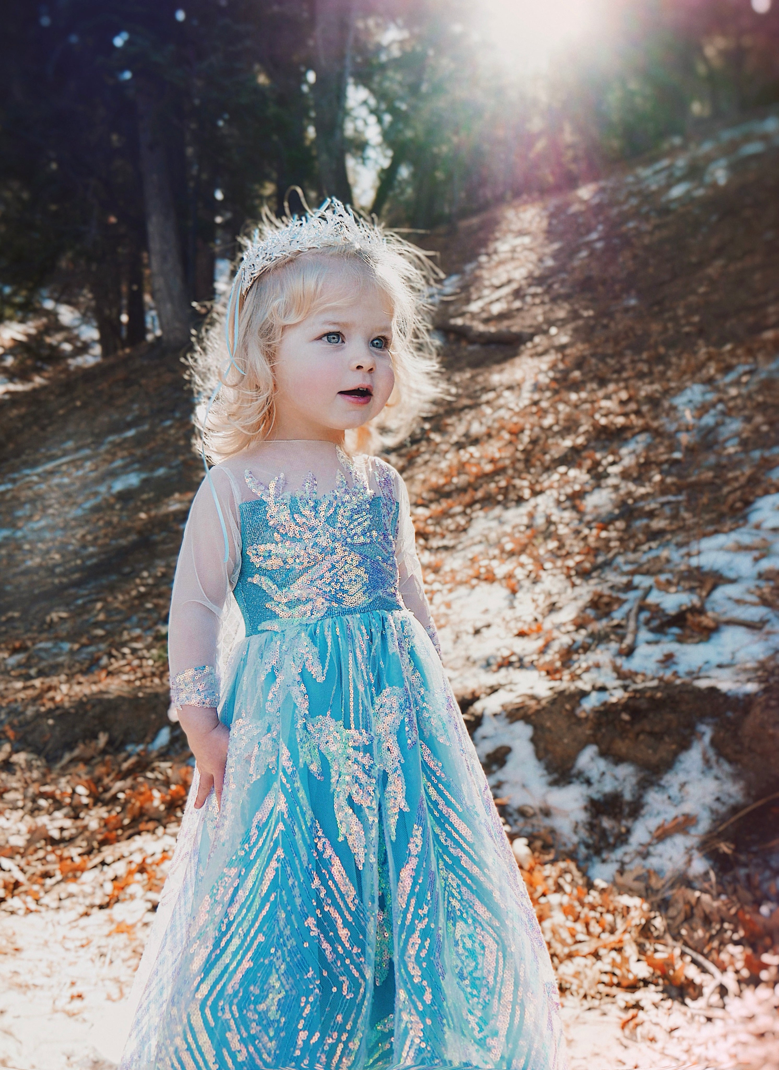Faire Everlaine wears the Lauren Elaine Snow Queen Princess Dress