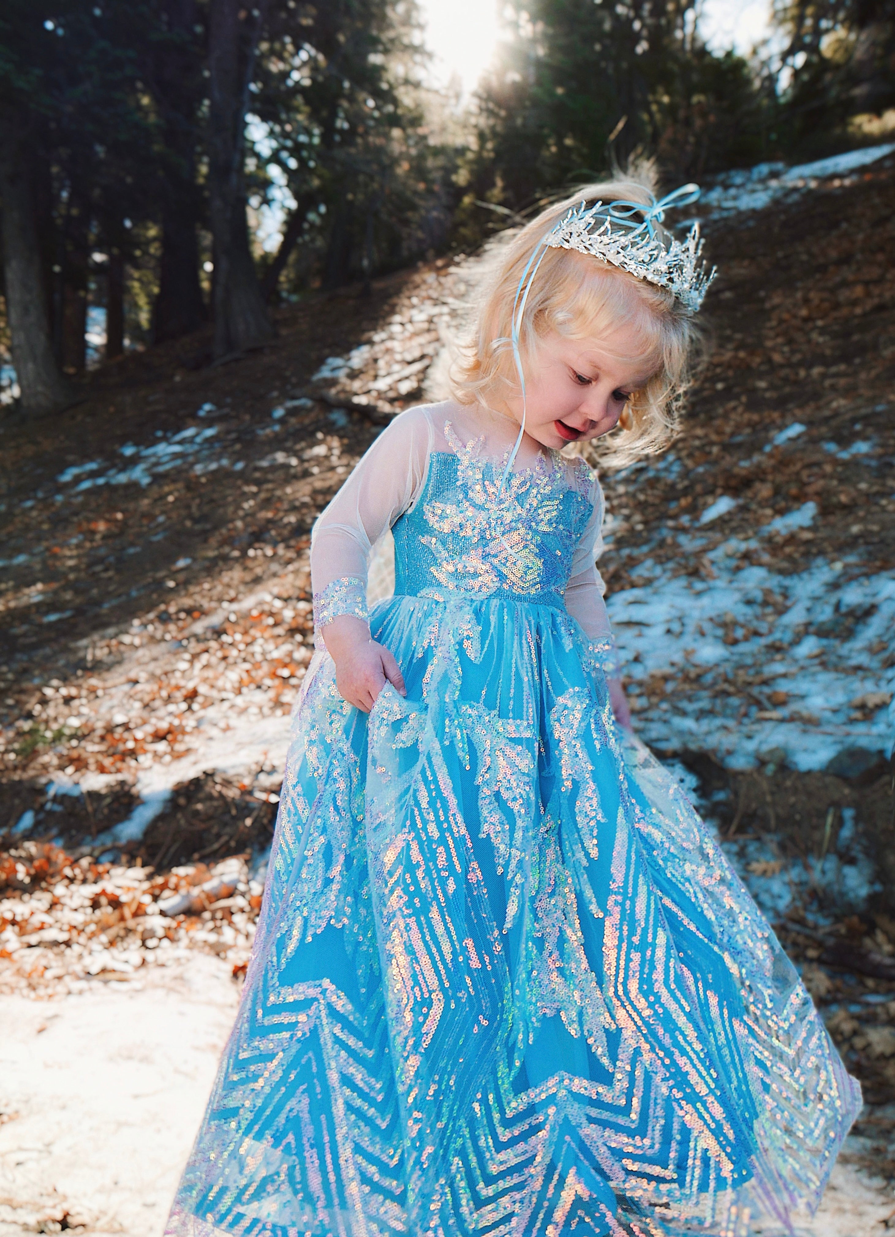 Faire Everlaine wears the Lauren Elaine Snow Queen Princess Dress