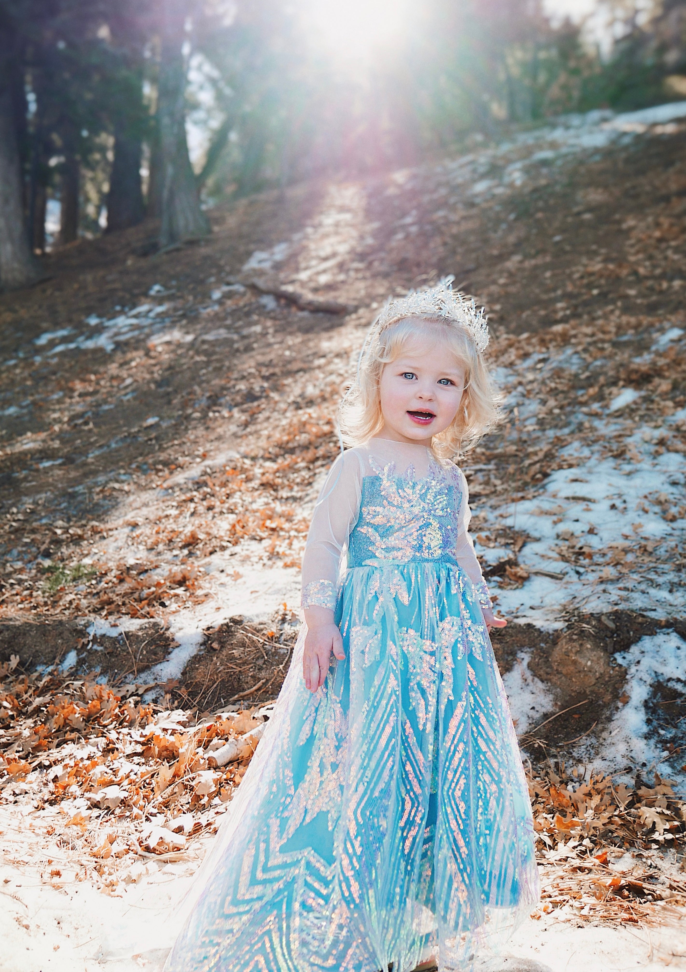 Faire Everlaine wears the Lauren Elaine Elsa Princess Dress Snow Queen Gown