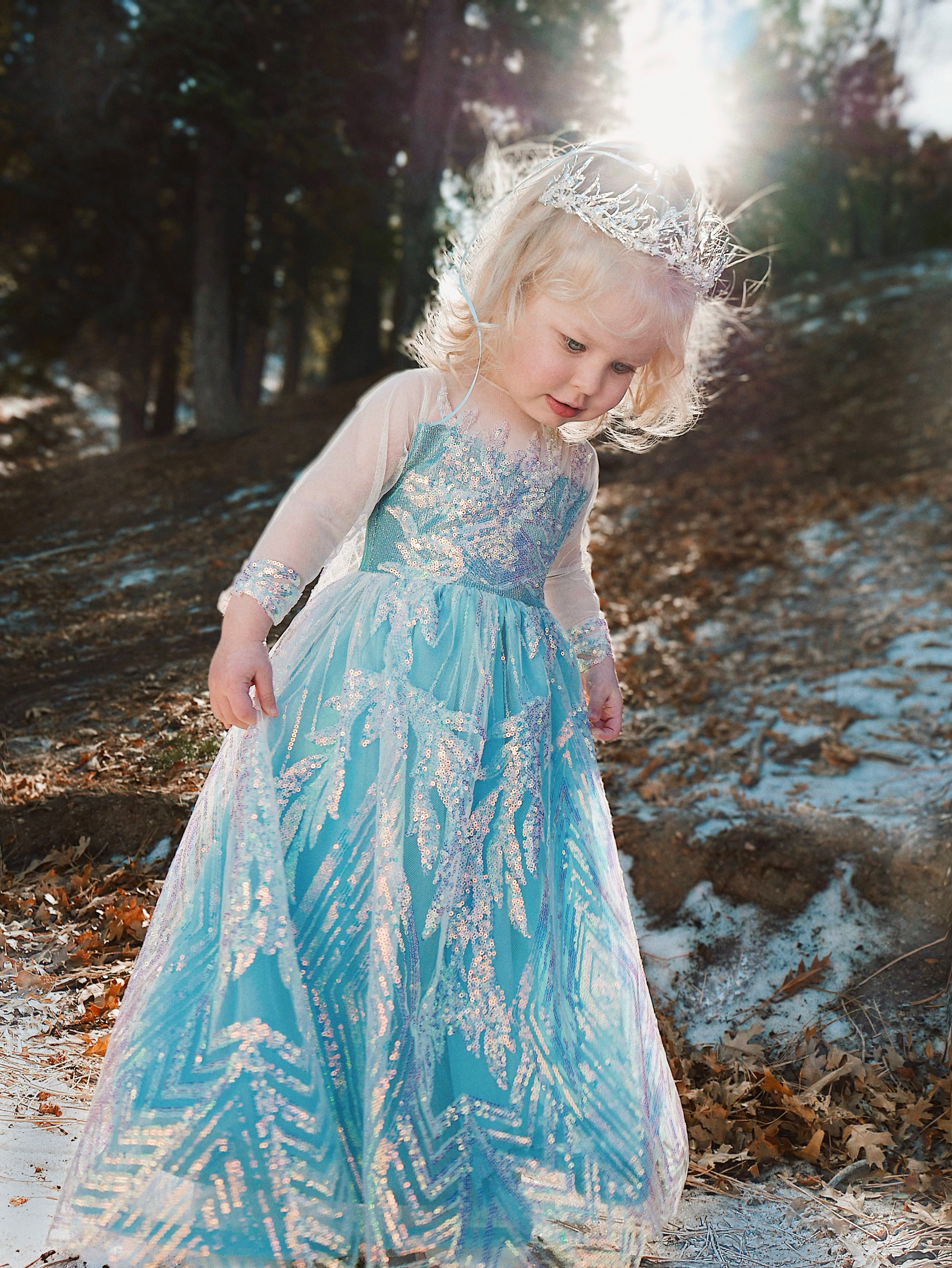 Faire Everlaine wears the Lauren Elaine Snow Queen Princess Dress