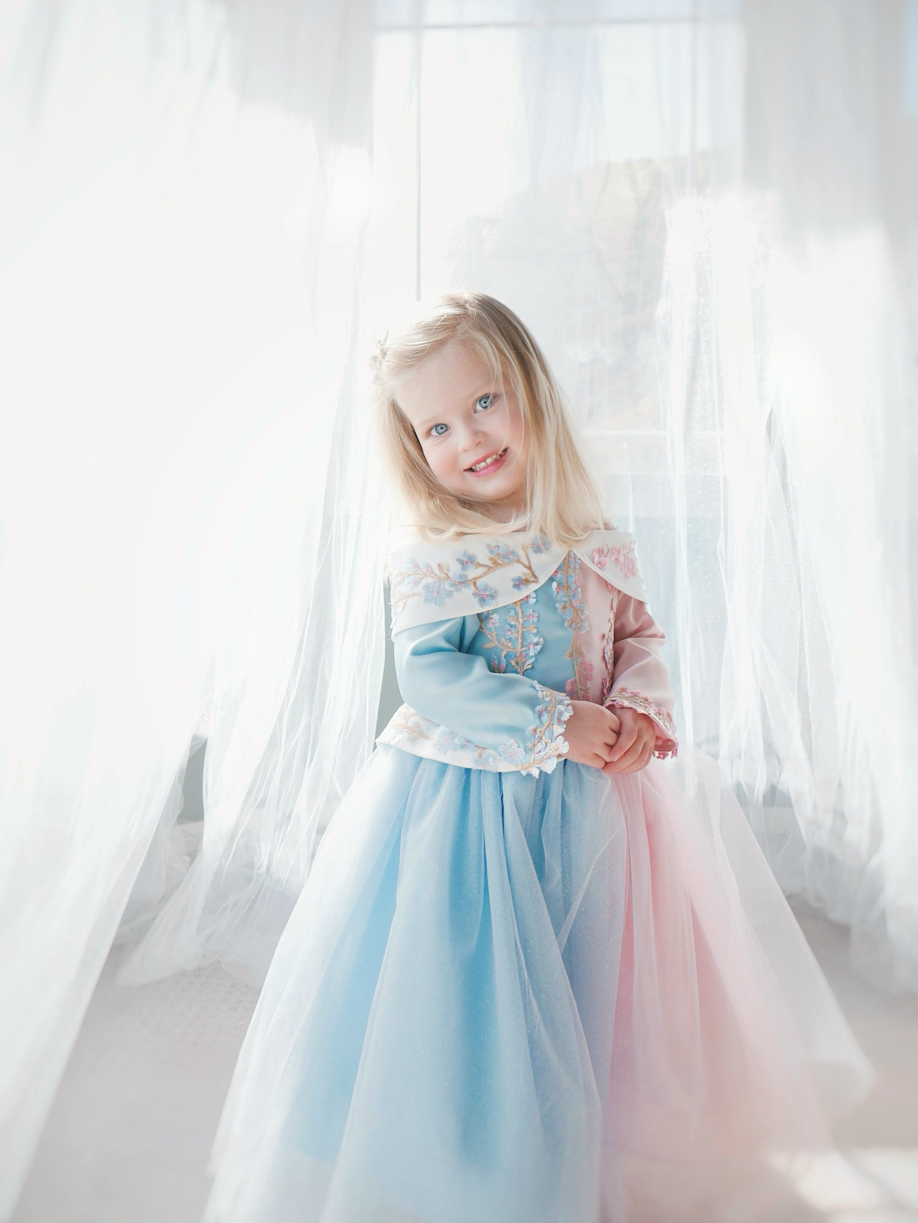 Faire Everlaine wears a Sleeping Beauty Princess Dress for girls by Lauren Elaine
