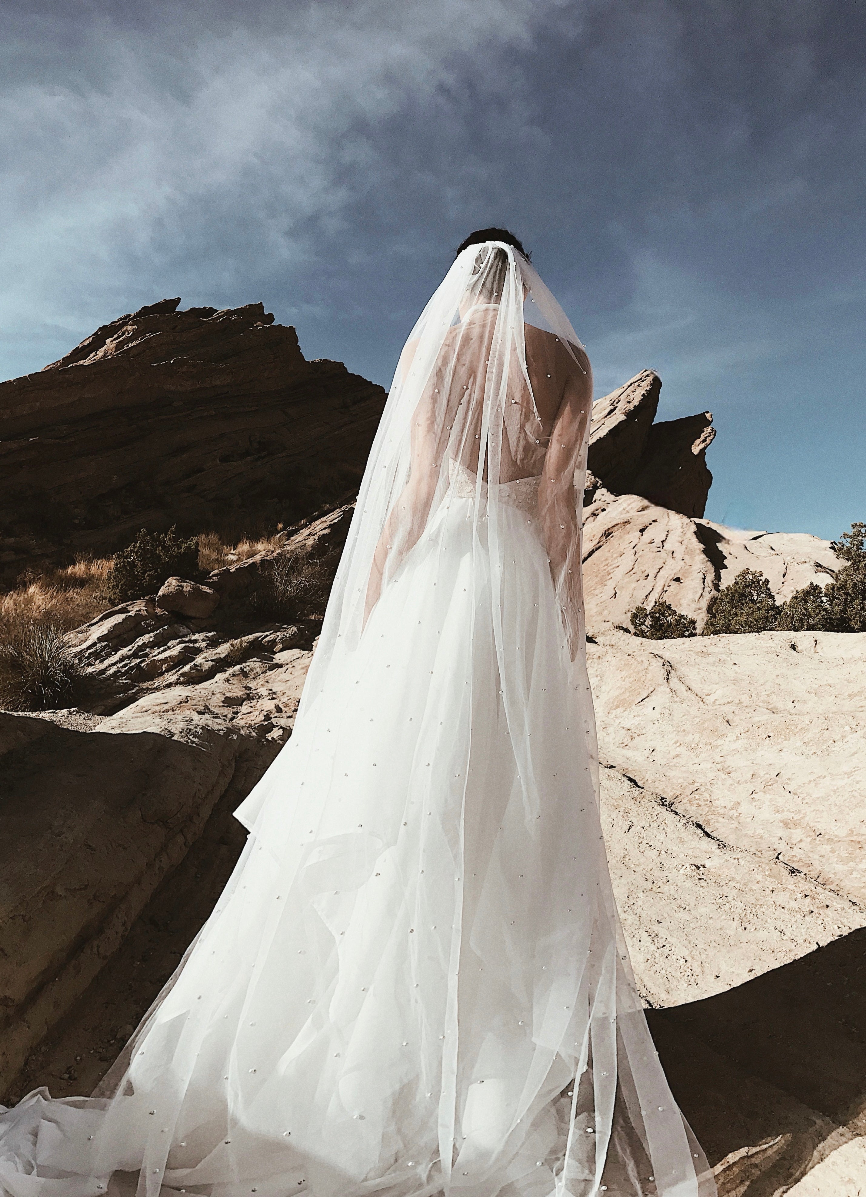 Pearl Drop Tulle Veil