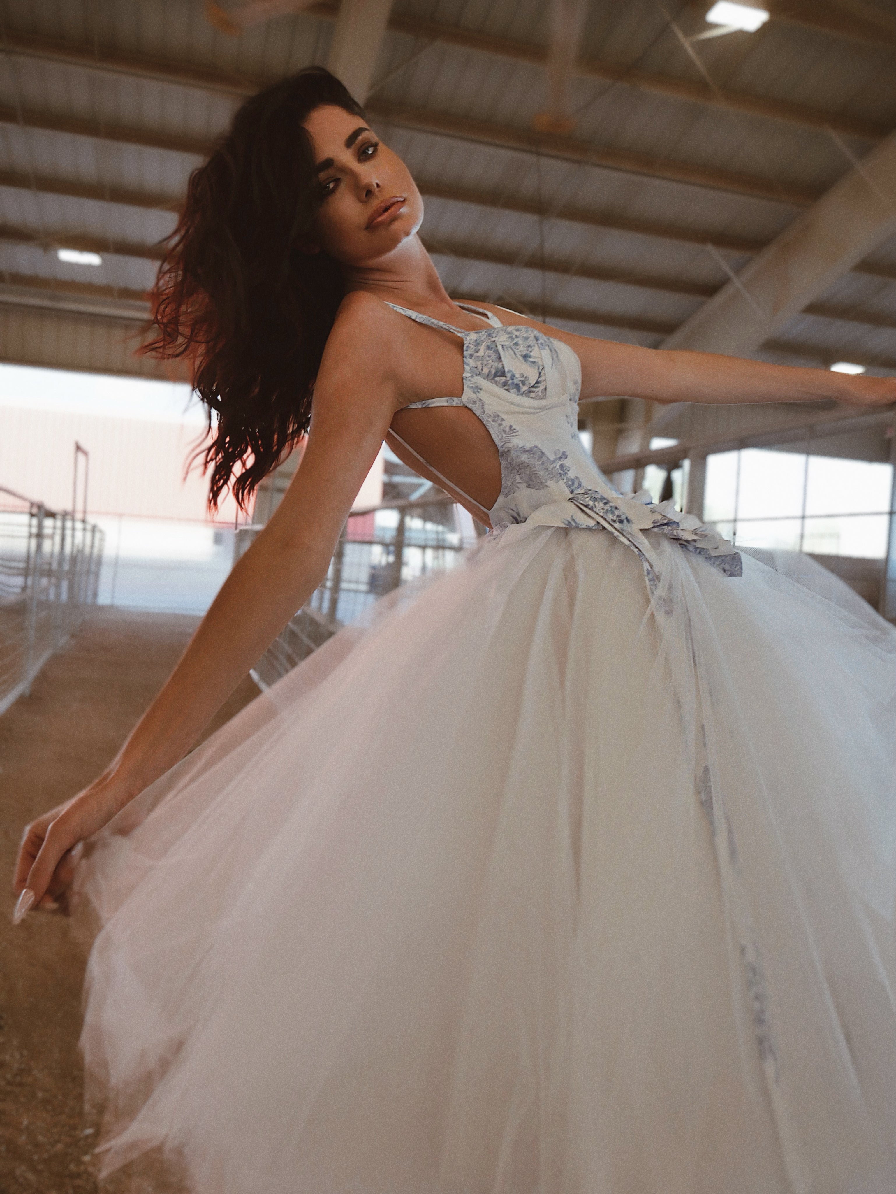 Lauren Elaine Provencia Western Chic country wedding dress with bows