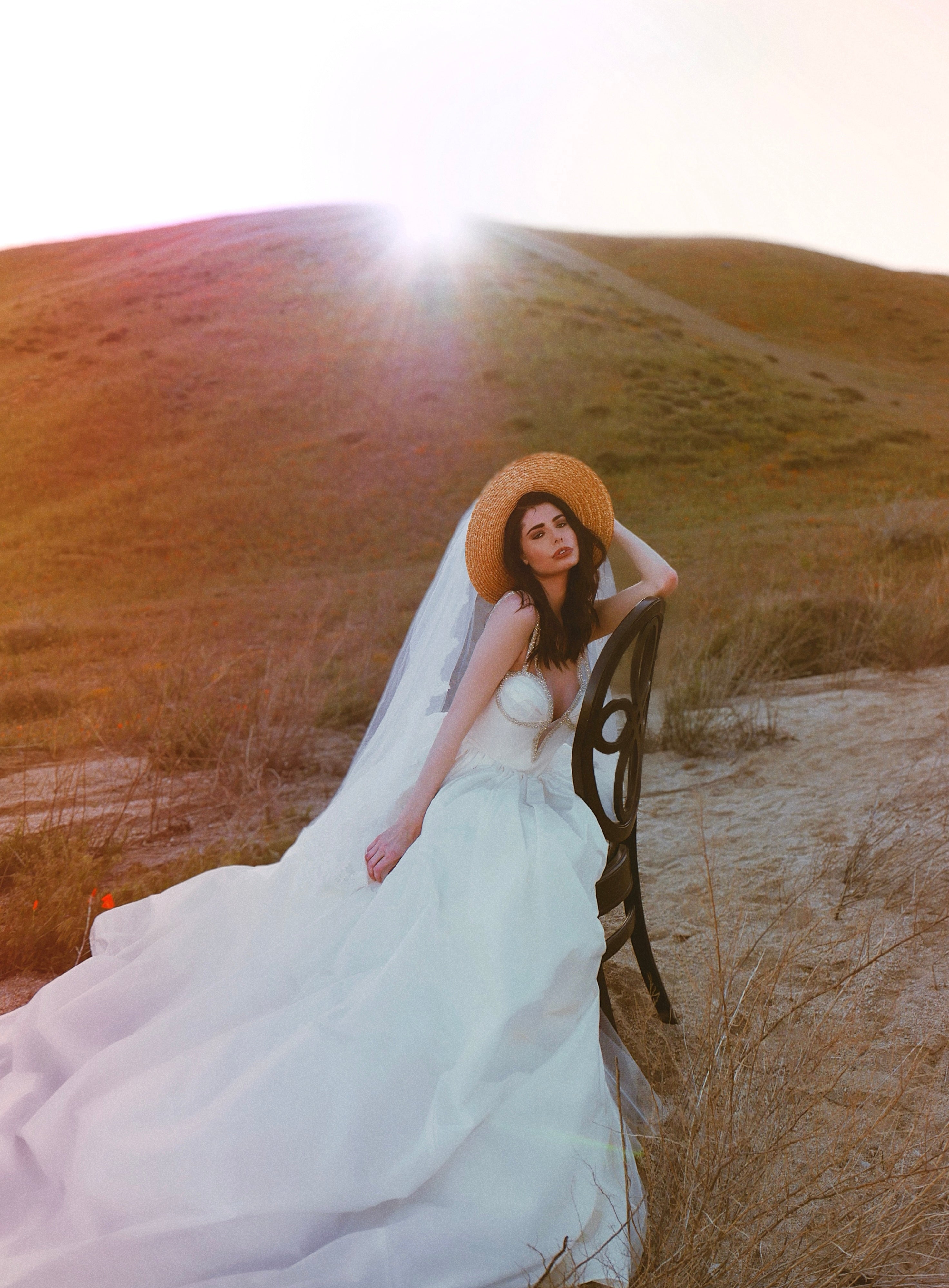Silk taffeta corset ball gown wedding dress by Lauren Elaine.