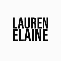 Black text 'LAUREN ELAINE' on a white background
