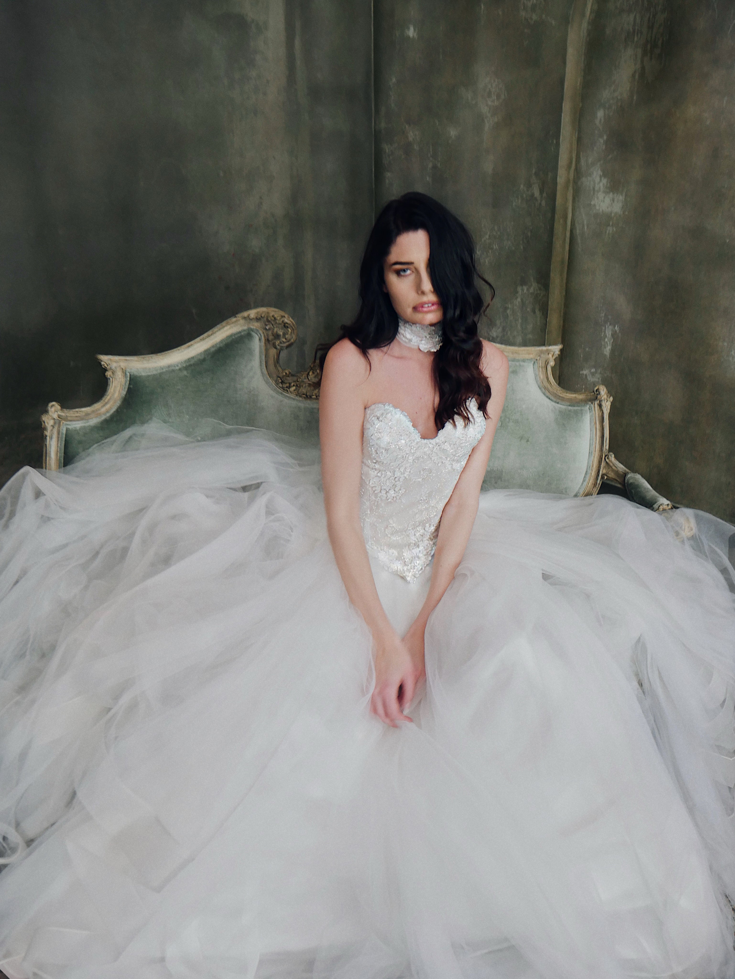 Lauren Elaine "Regalia" Feathered Tulle Bridal Ball Gown Skirt