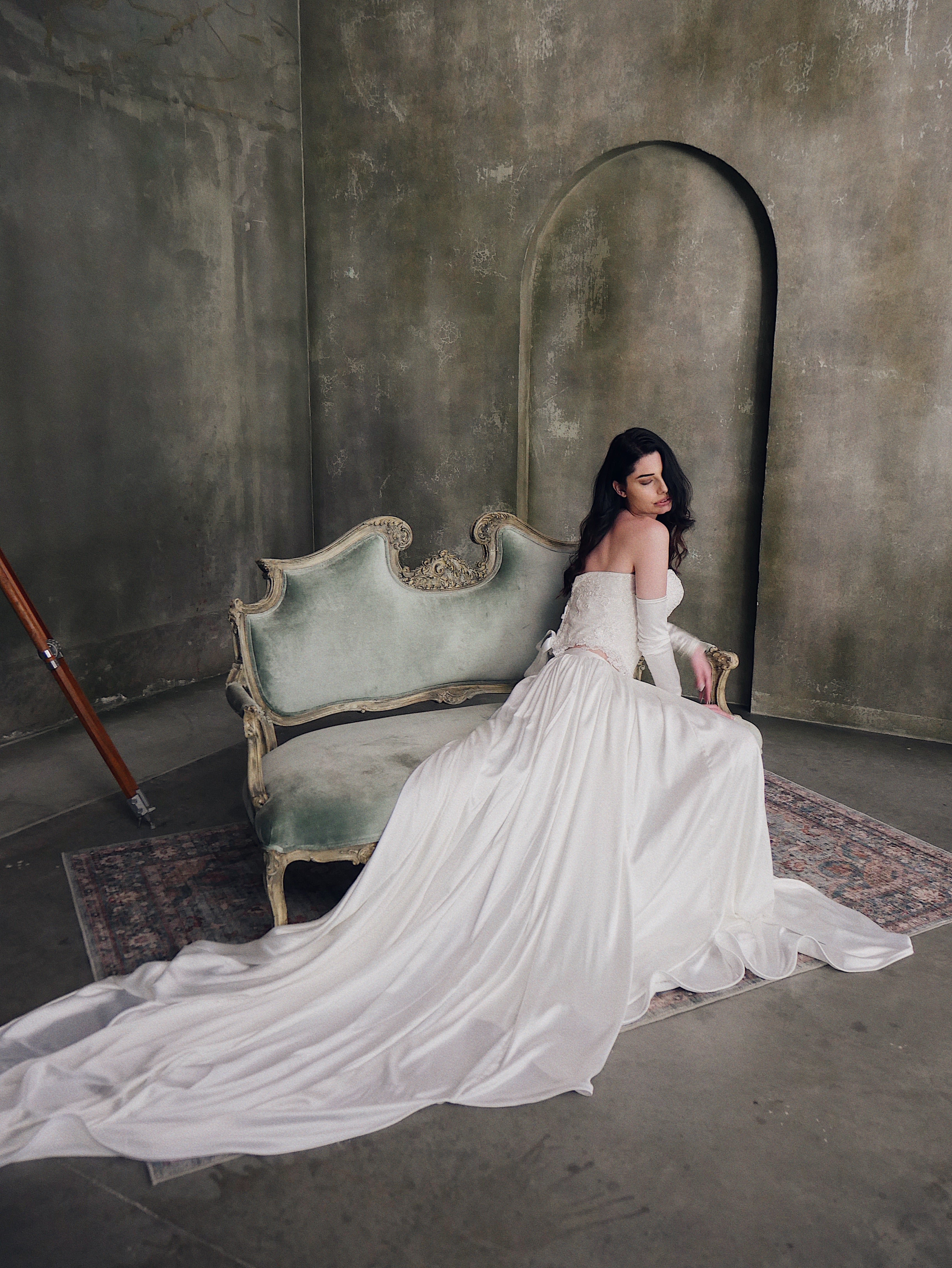 Lauren Elaine "Solitaire" Silky Satin Bridal Skirt with Train