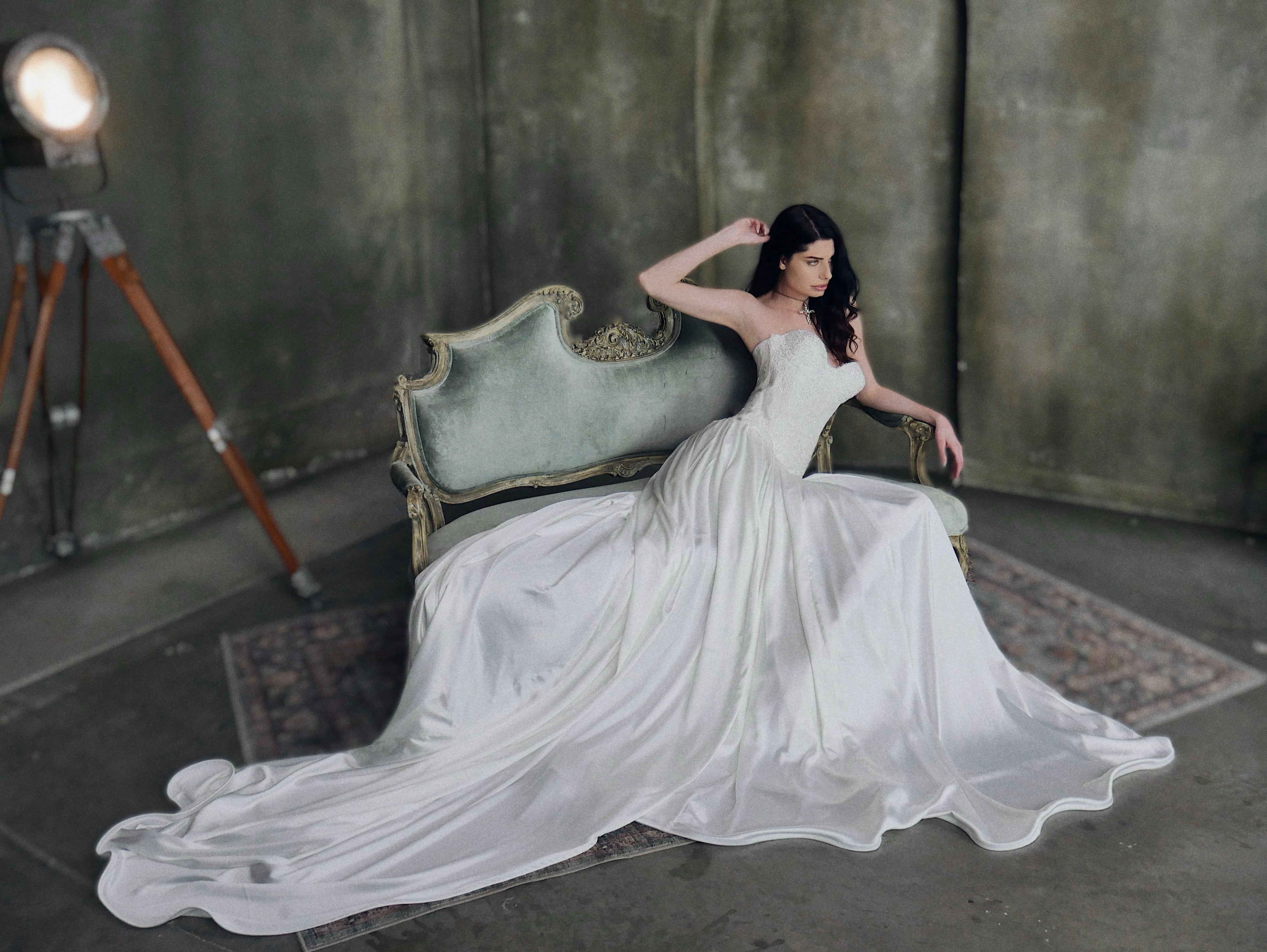 SOLITAIRE Silky Satin Bridal Skirt with Train