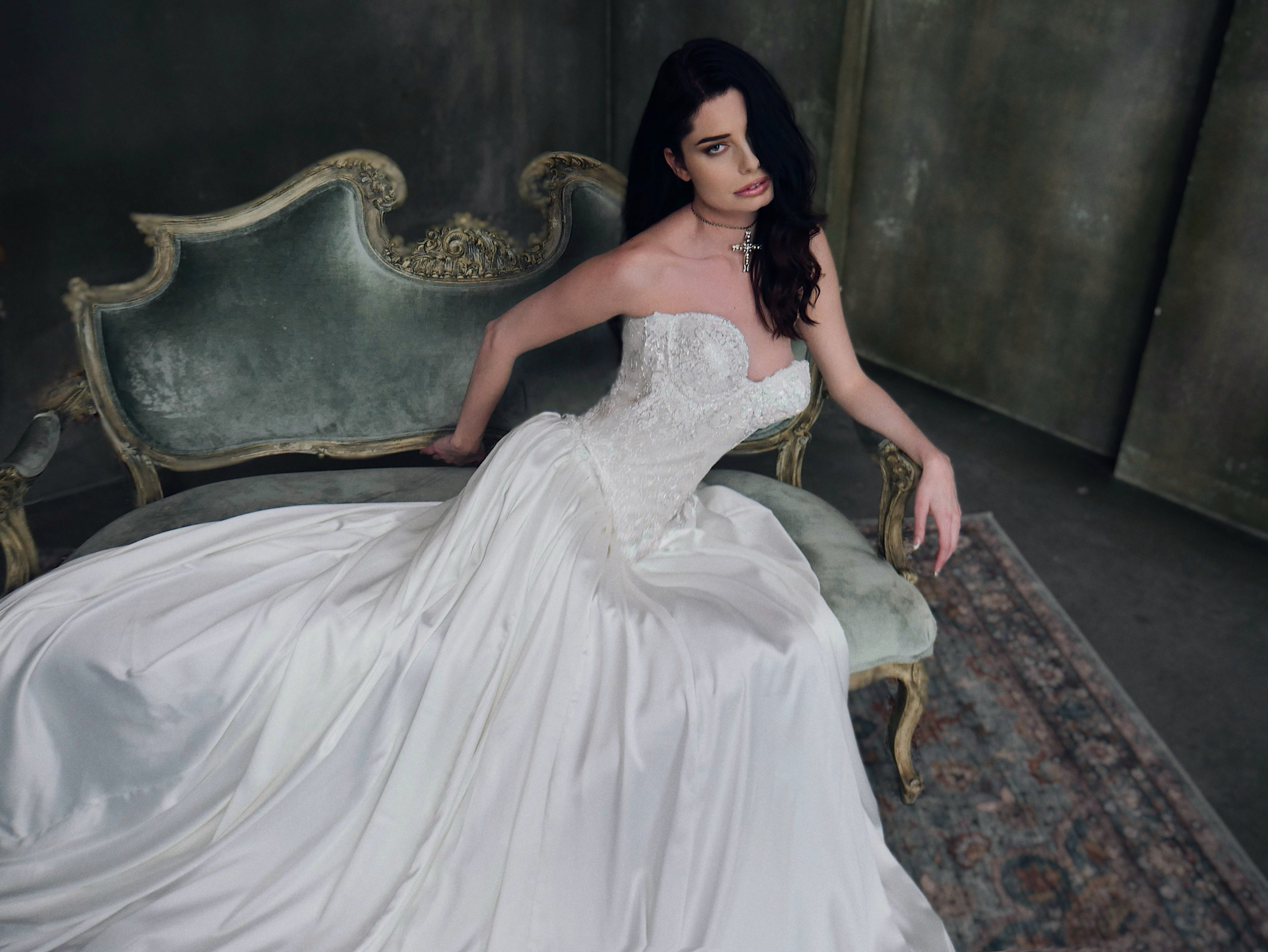 SOLITAIRE Silky Satin Bridal Skirt with Train