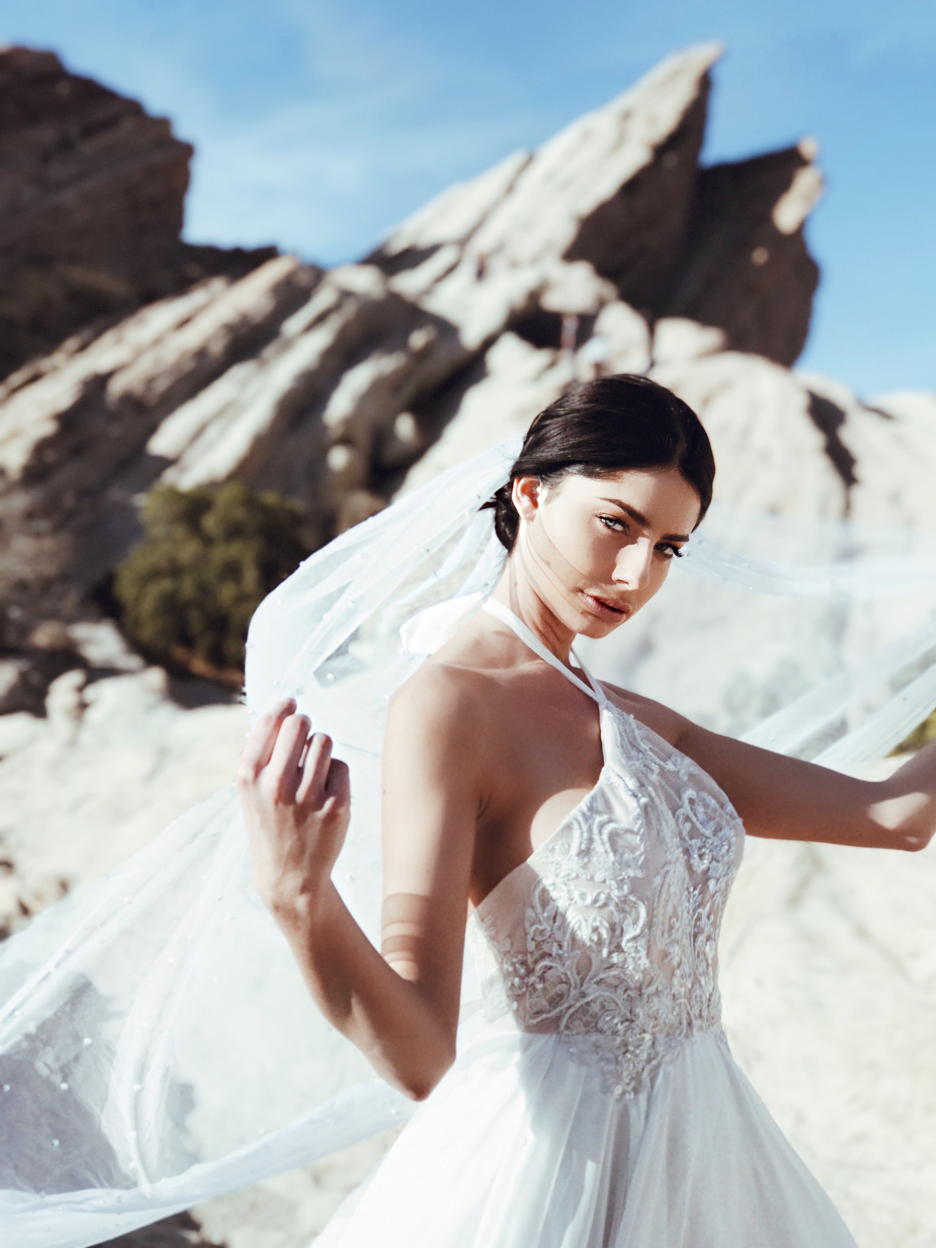Pearl Drop Tulle Veil