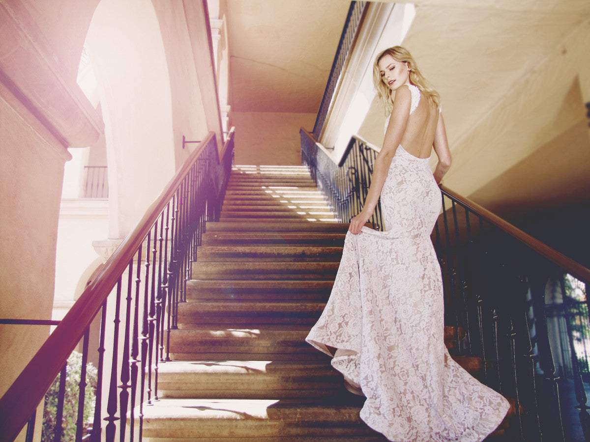 Sexy backless wedding gowns by Lauren Elaine Bridal.