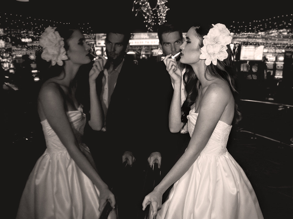 Classic, timeless, retro wedding dresses. A-line vintage 1950's lace bridal gown.