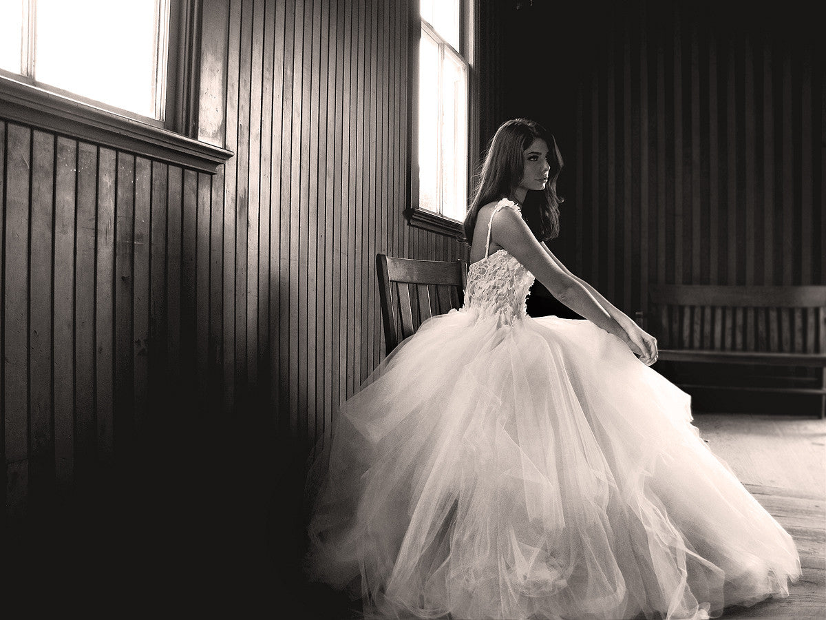 The Monarch gown by Lauren Elaine Bridal. Butterfly wedding gown.