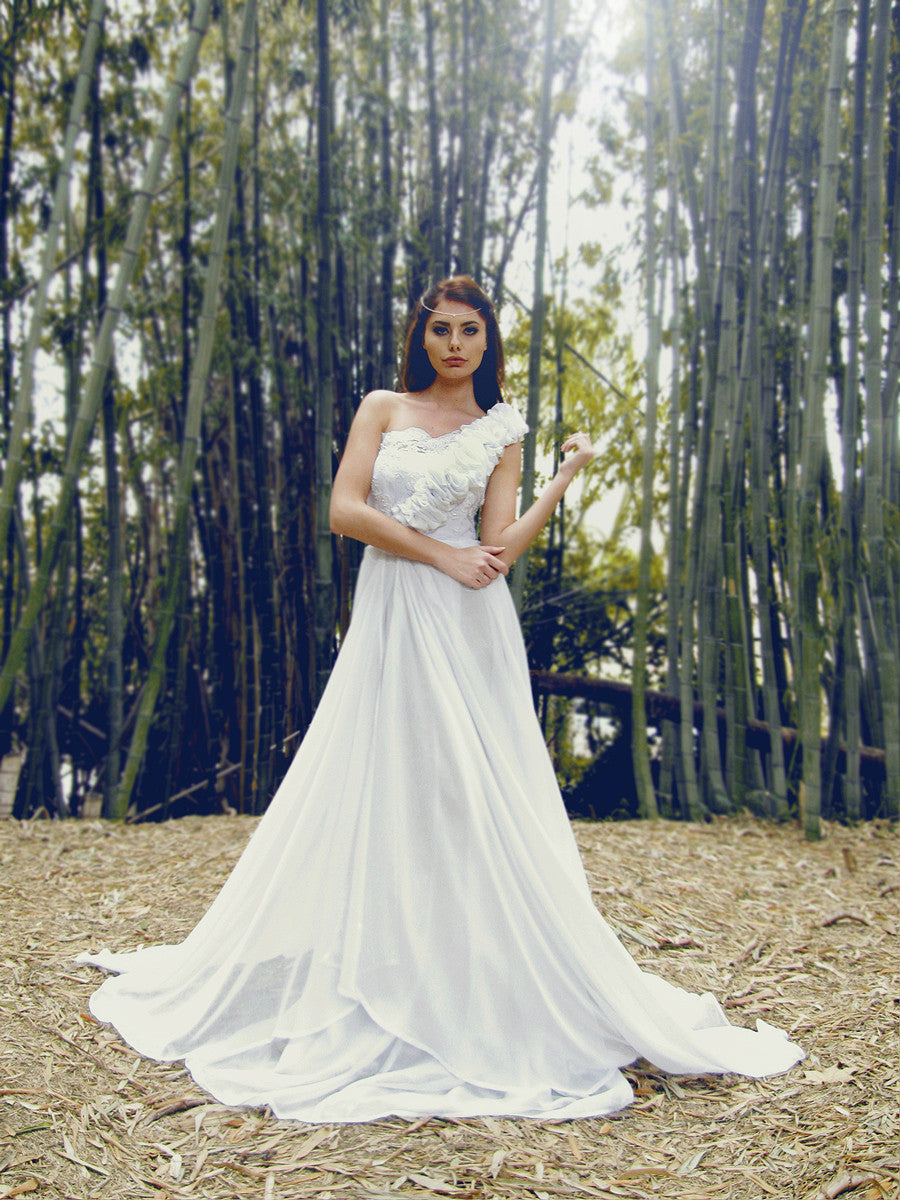 Lauren Elaine Bridal Theodora gown. A-line wedding gowns.