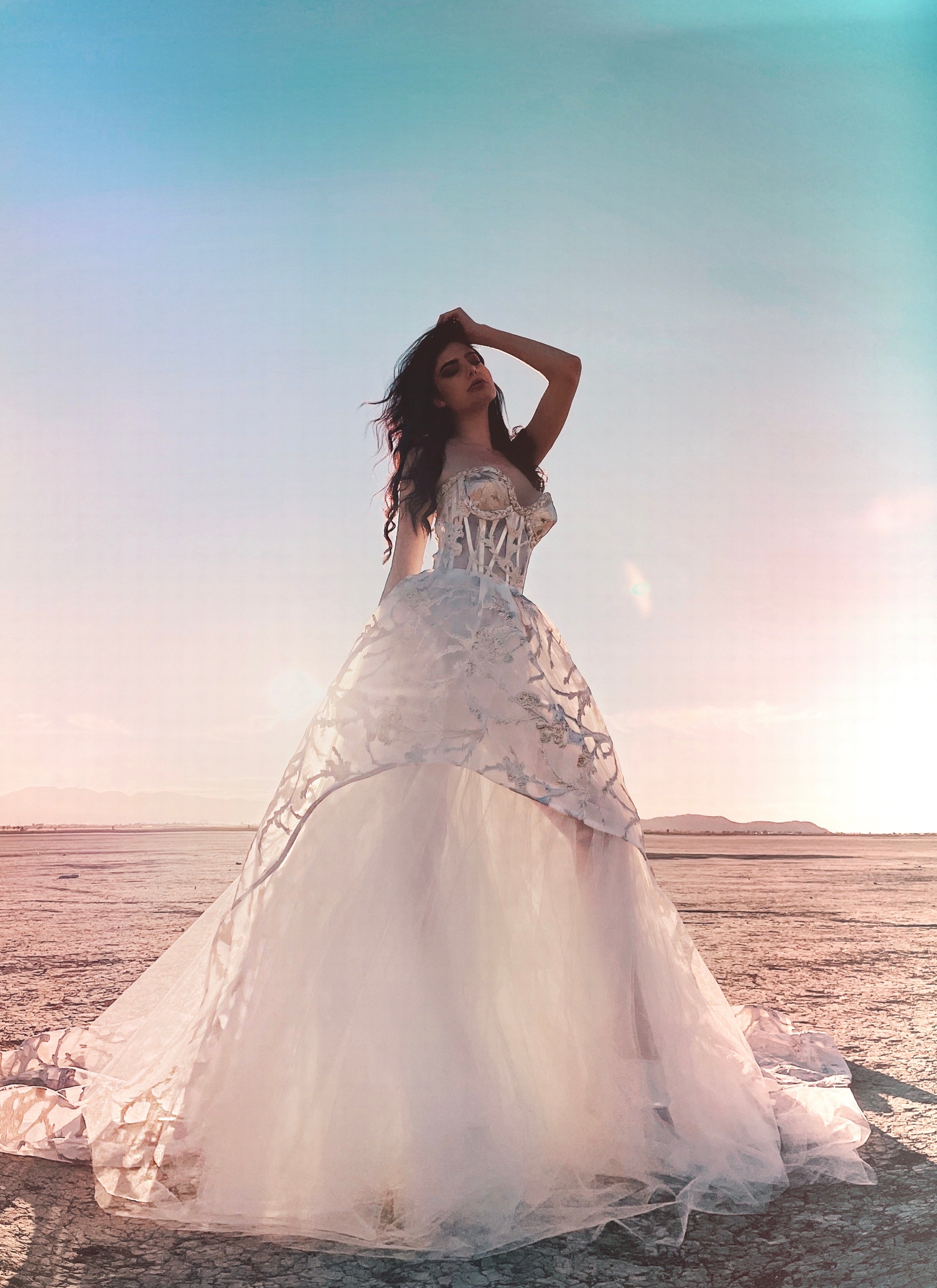Corset ball gown for December wedding and Sagittarius sign