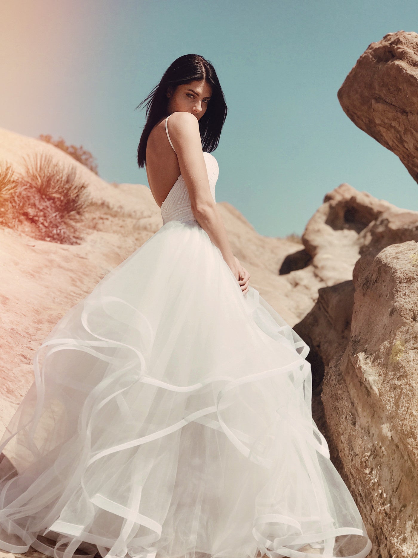 Bijou Lauren Elaine Bridal sequin horshair tulle ball gown wedding dress sweetheart bodice