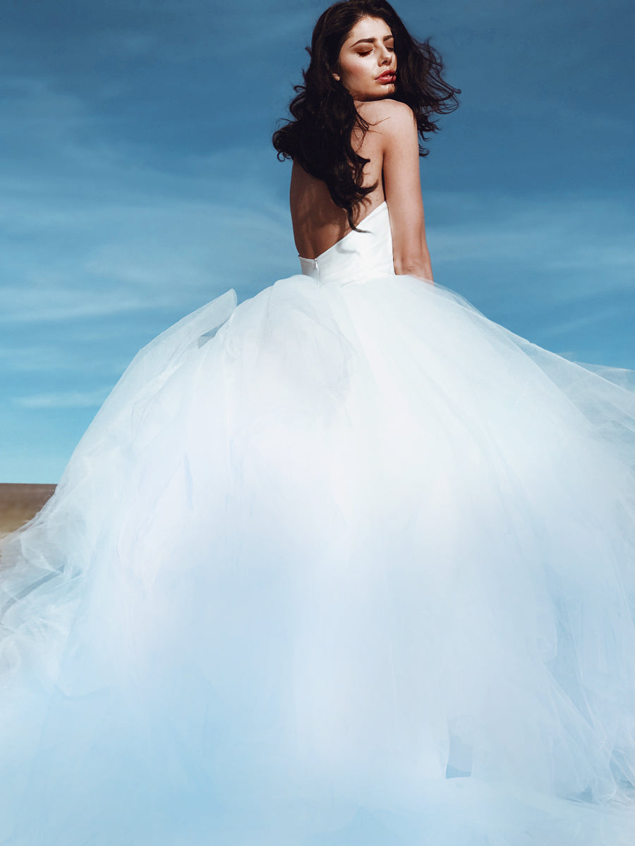 Blue ombre wedding dress