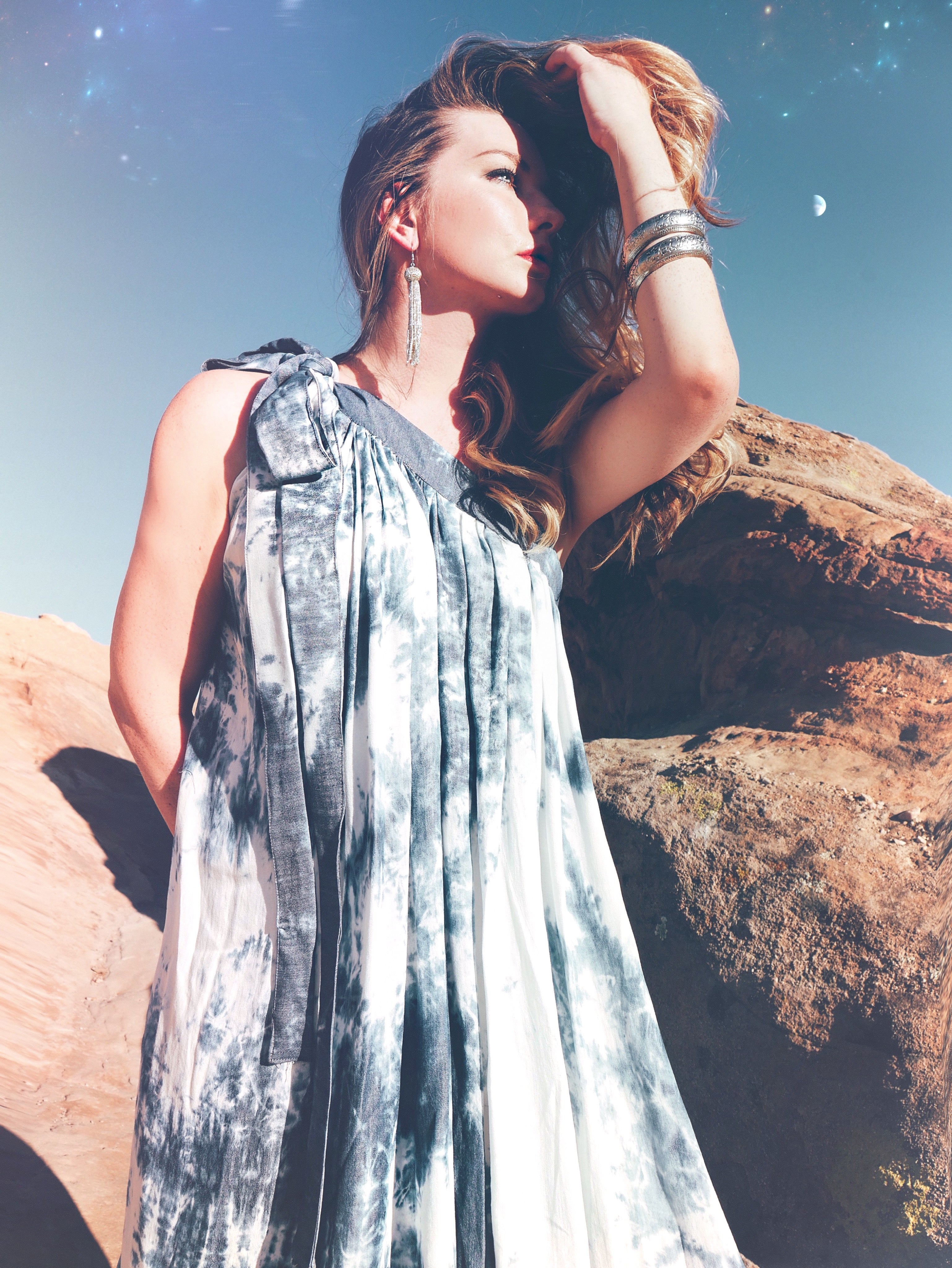 BLUE SKIES AHEAD TOGA MIDI