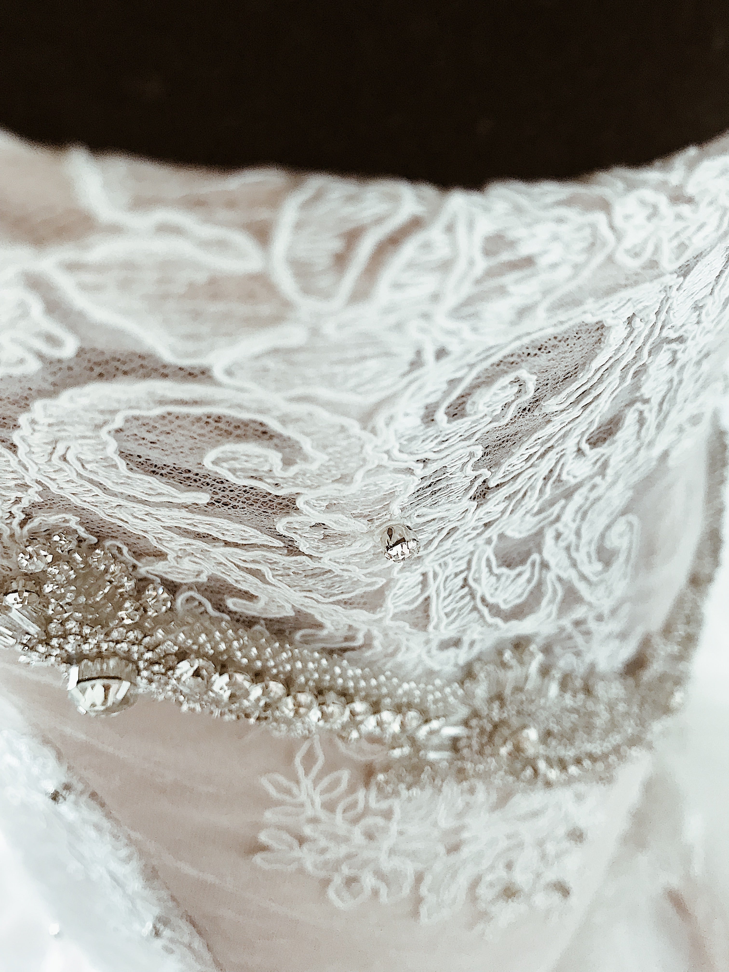 SAMPLE SALE: Custom Crystal and Lace Mermaid with Detachable Train