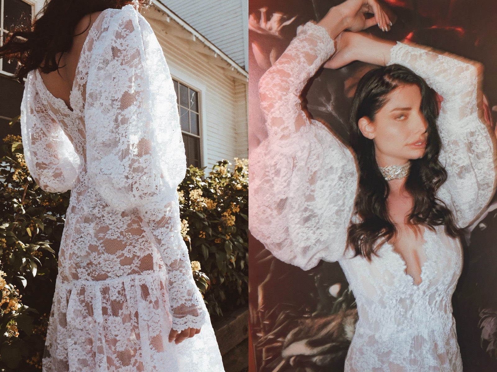 Boho Bridal Style: Unique Lace Long Sleeve Wedding Dresses and Accessories