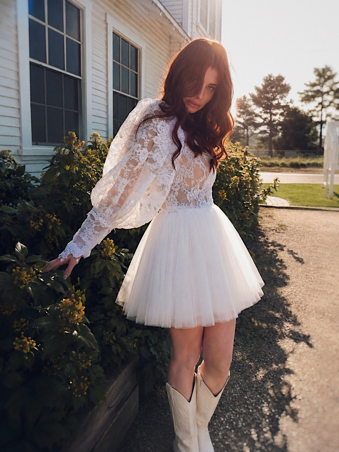 Vintage Lace Mini Wedding Dress