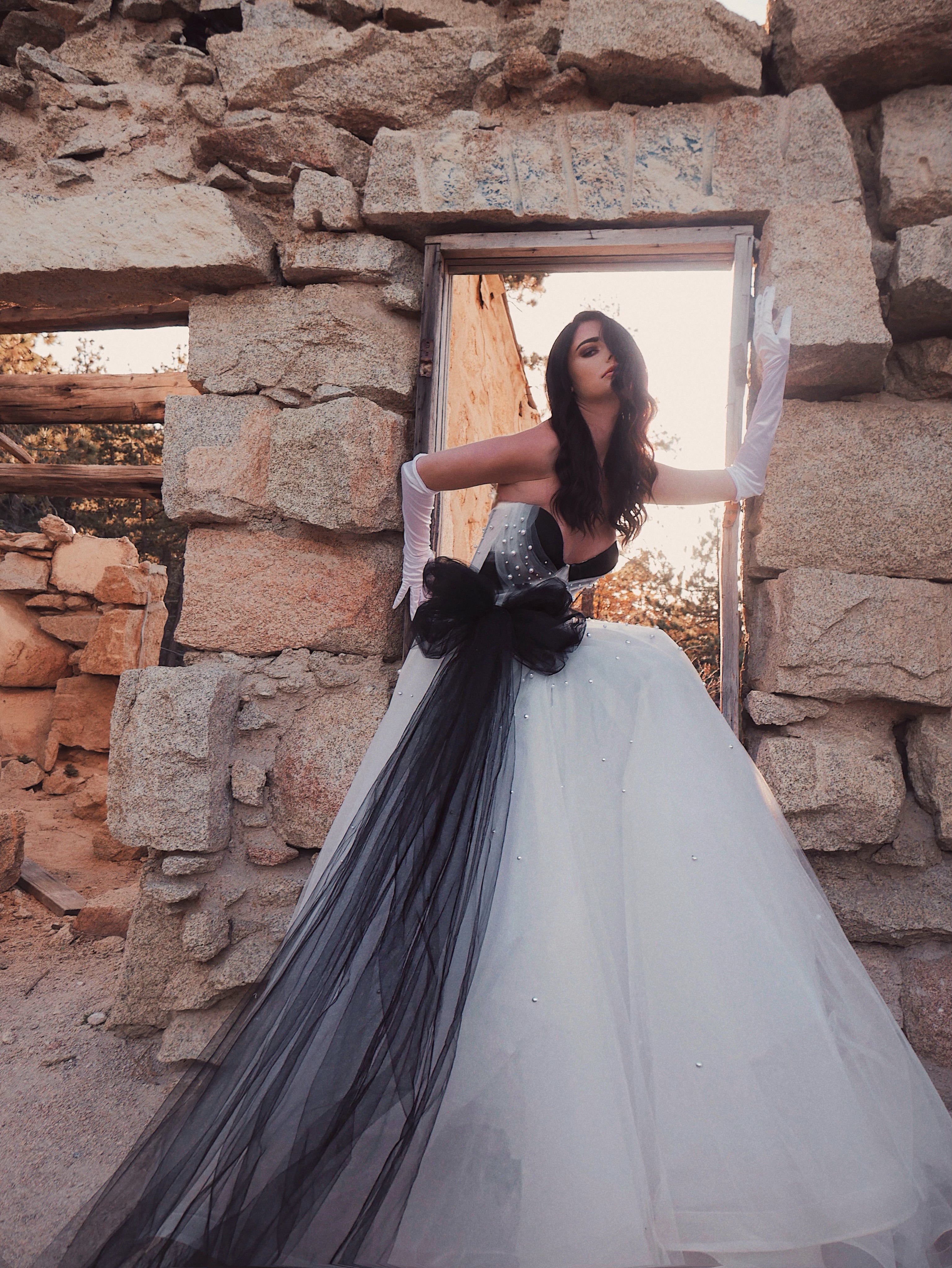 Black and White Wedding Gowns by Lauren Elaine Los Angeles.
