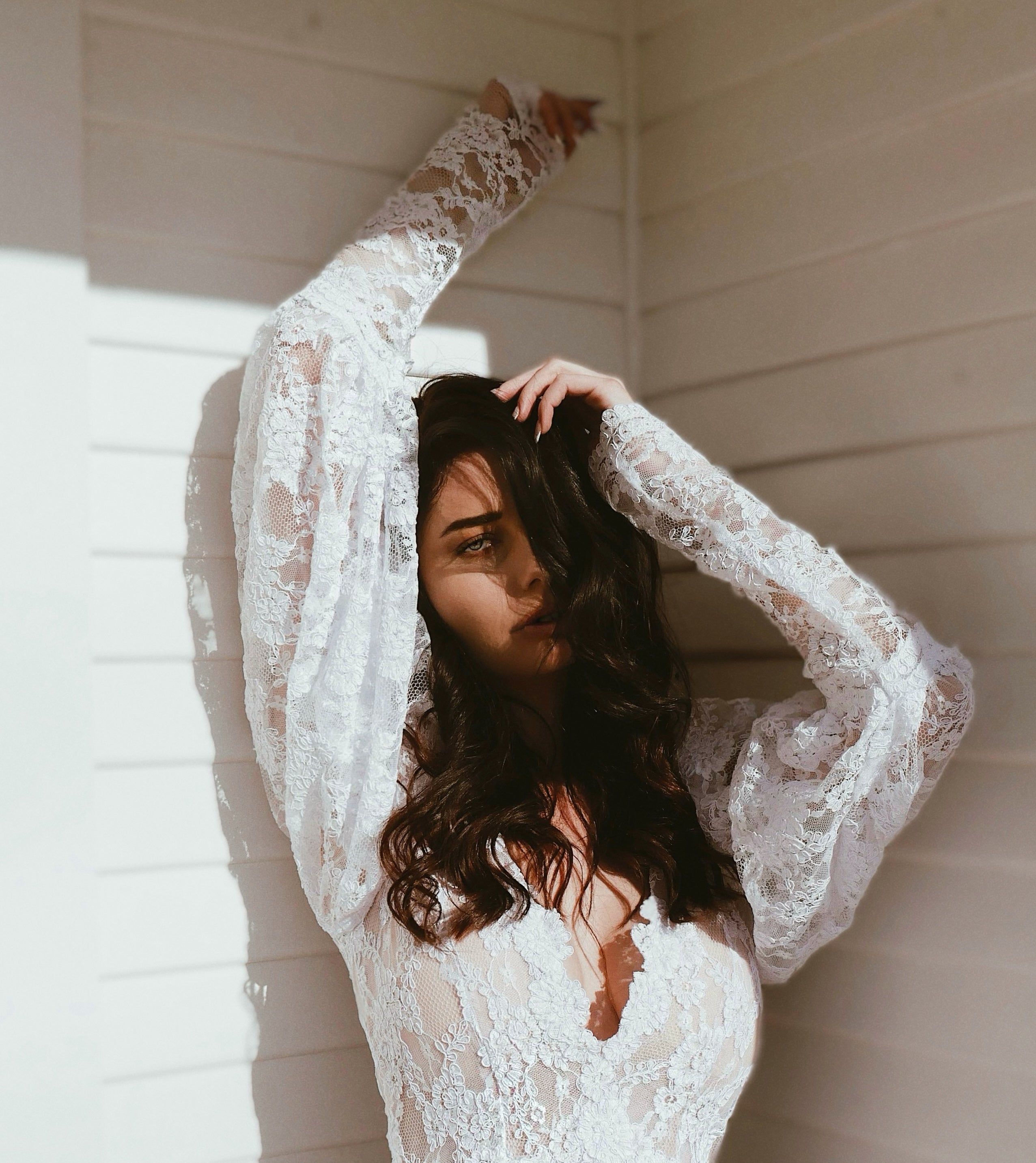 Vintage Lace Mini Wedding Dress | Meadow Mini by Lauren Elaine 2 / White (Pictured) Vintage Lace Mini Wedding Dress | Meadow Mini by Lauren Elaine 2 / White (Pictured)