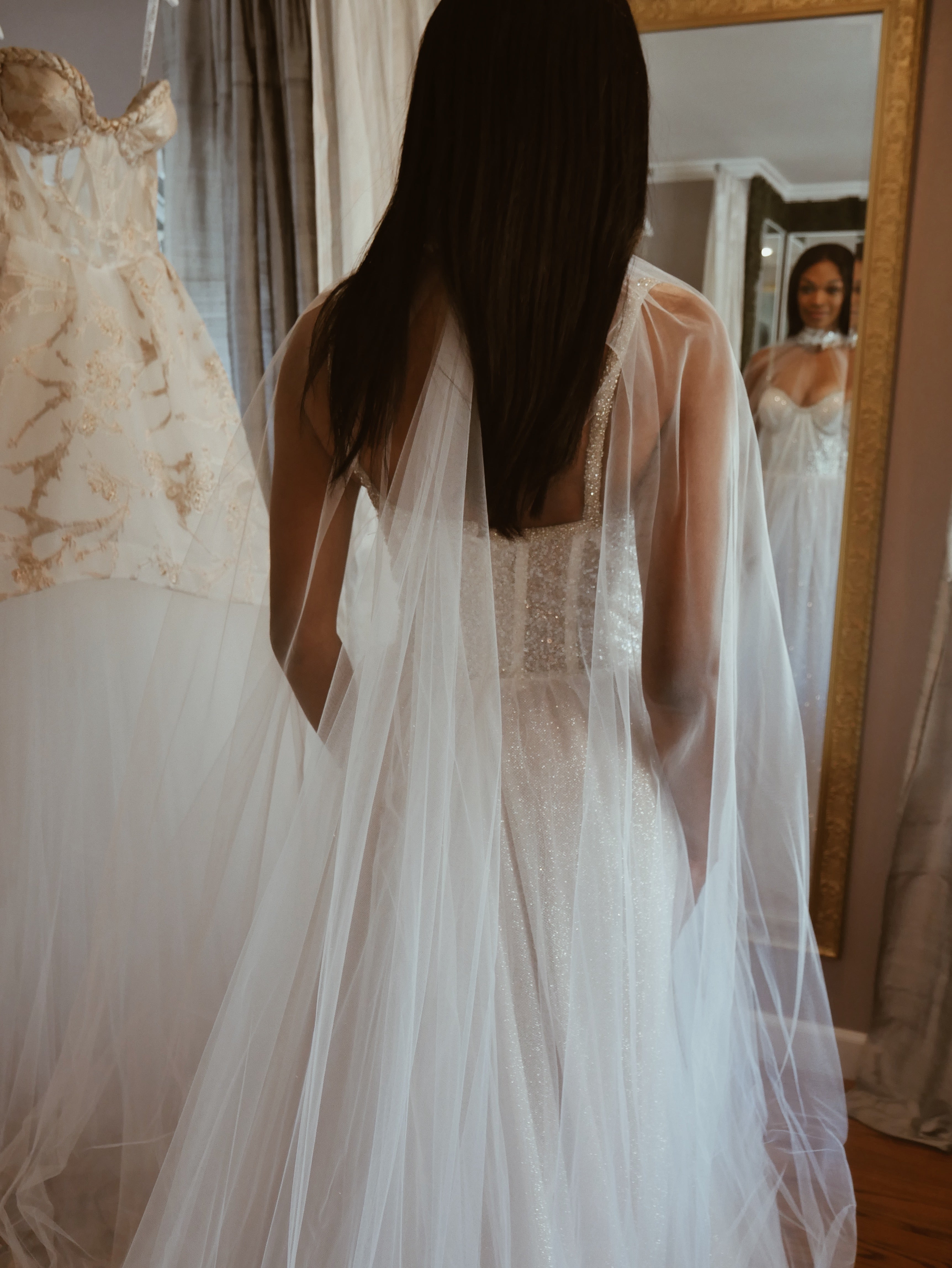 Tulle Bridal Cape with Train