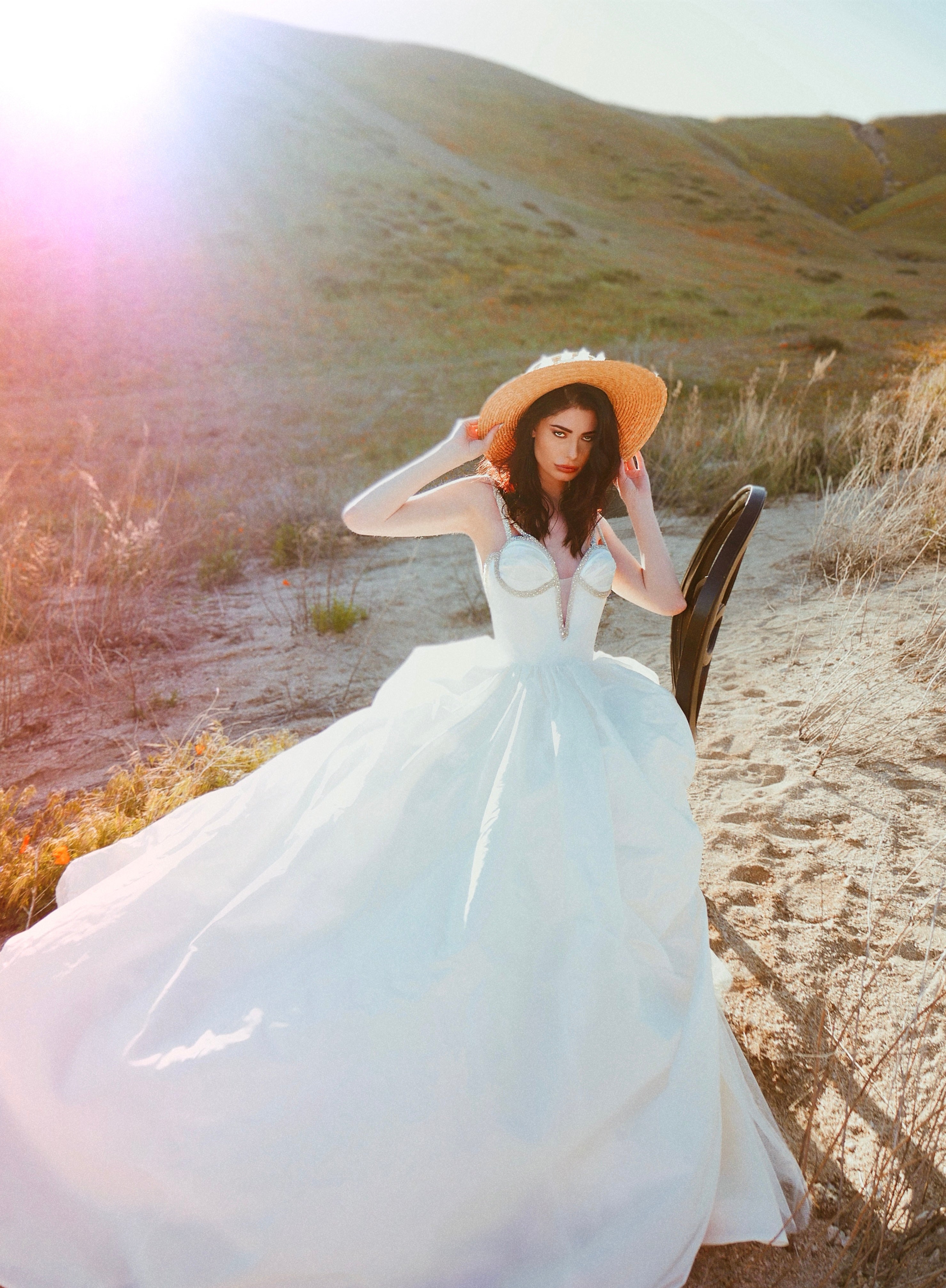 Romantic and timeless silk taffeta corset ball gown wedding dress by Lauren Elaine
