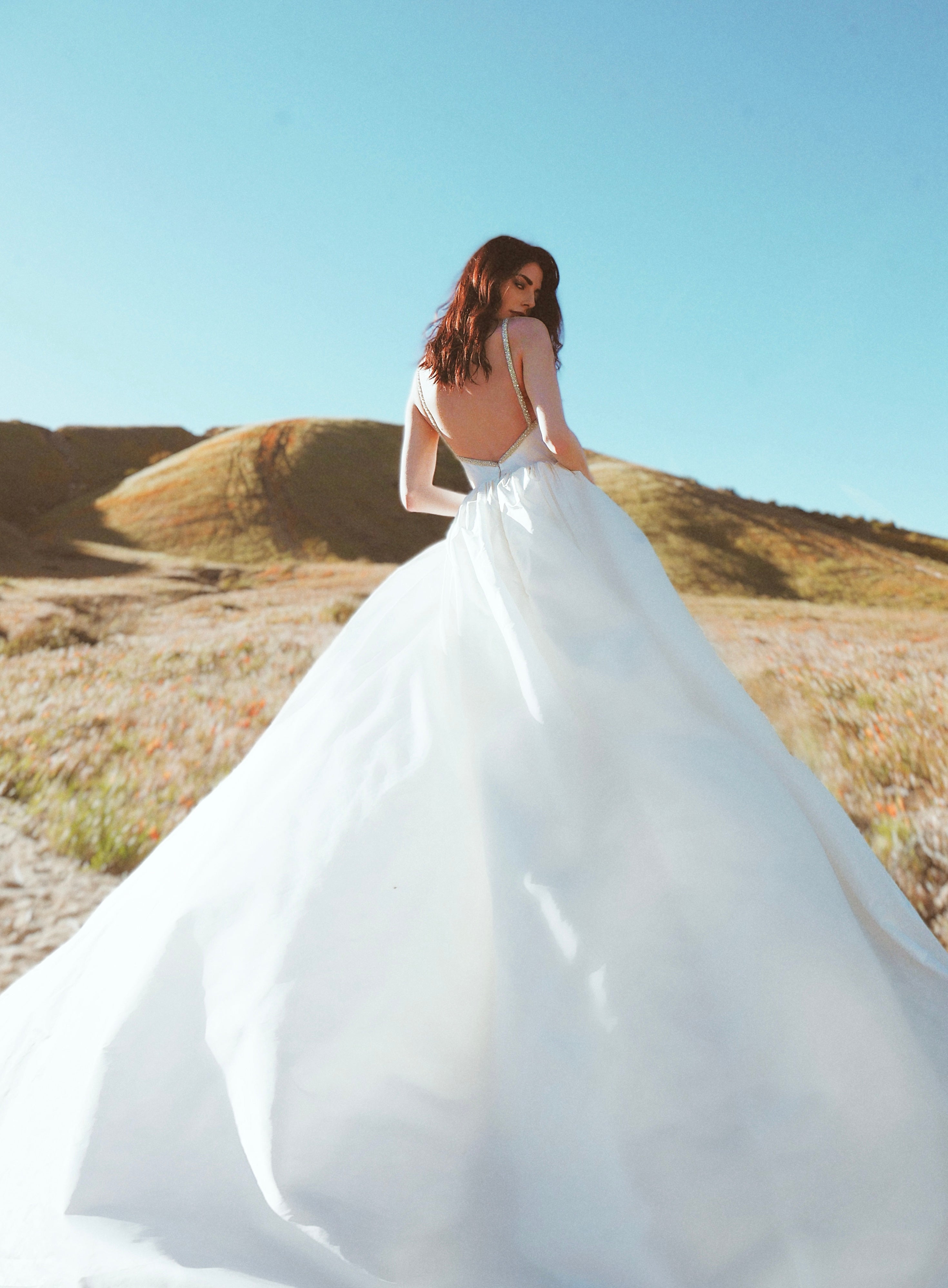 silk taffeta corset ball gown wedding dress by Lauren Elaine