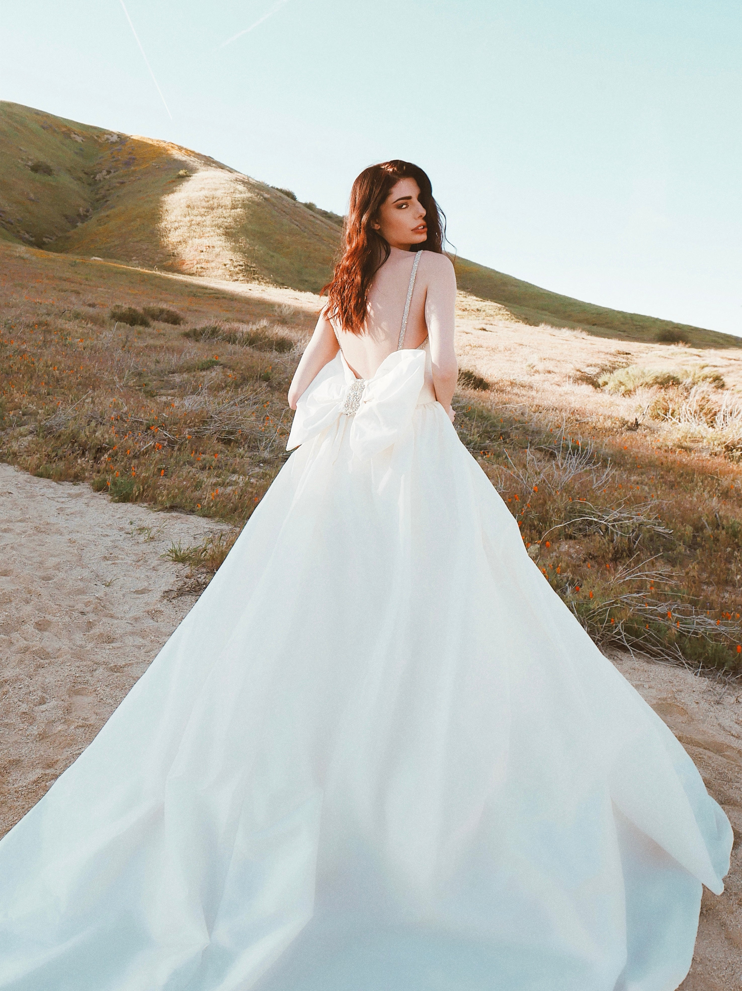 Lauren Elaine Vespertine clean and classic timeless silk taffeta corset ball gown wedding dress.