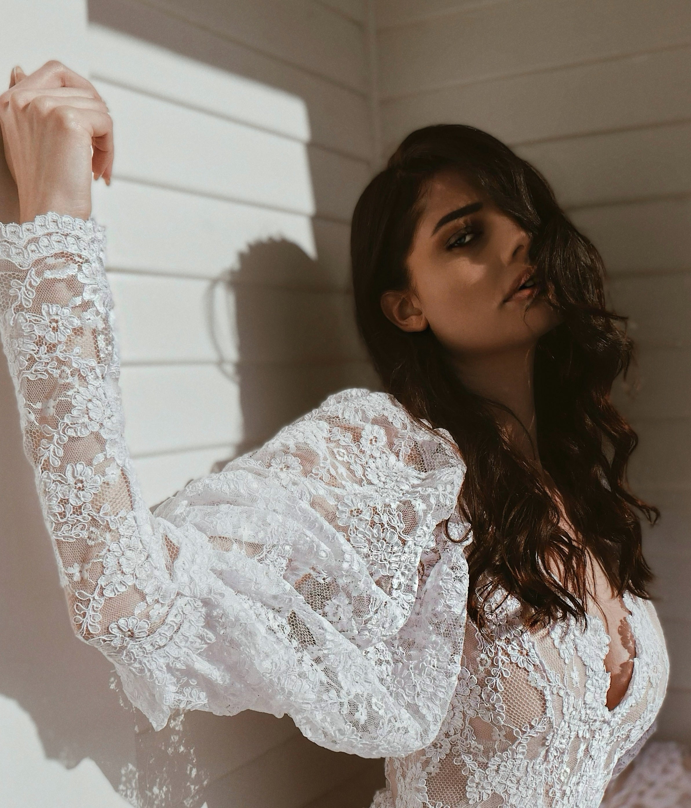 Vintage Lace Mini Wedding Dress | Meadow Mini by Lauren Elaine 2 / White (Pictured) Vintage Lace Mini Wedding Dress | Meadow Mini by Lauren Elaine 2 / White (Pictured)