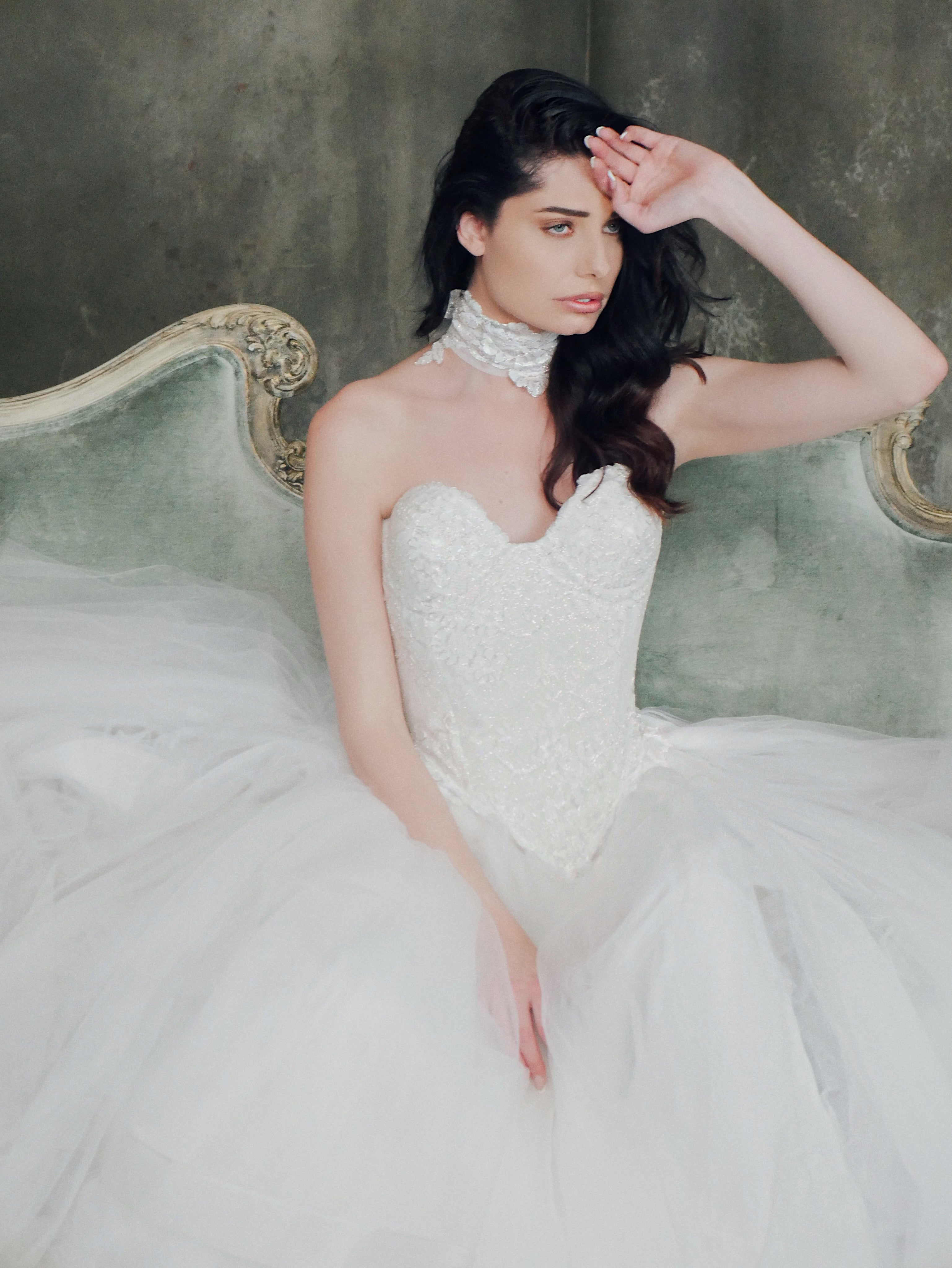 Lauren Elaine "Regalia" Feathered Tulle Bridal Ball Gown Skirt