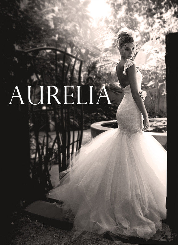 Lauren Elaine Aurelia Gown. Mermaid wedding gown with tulle & lace.