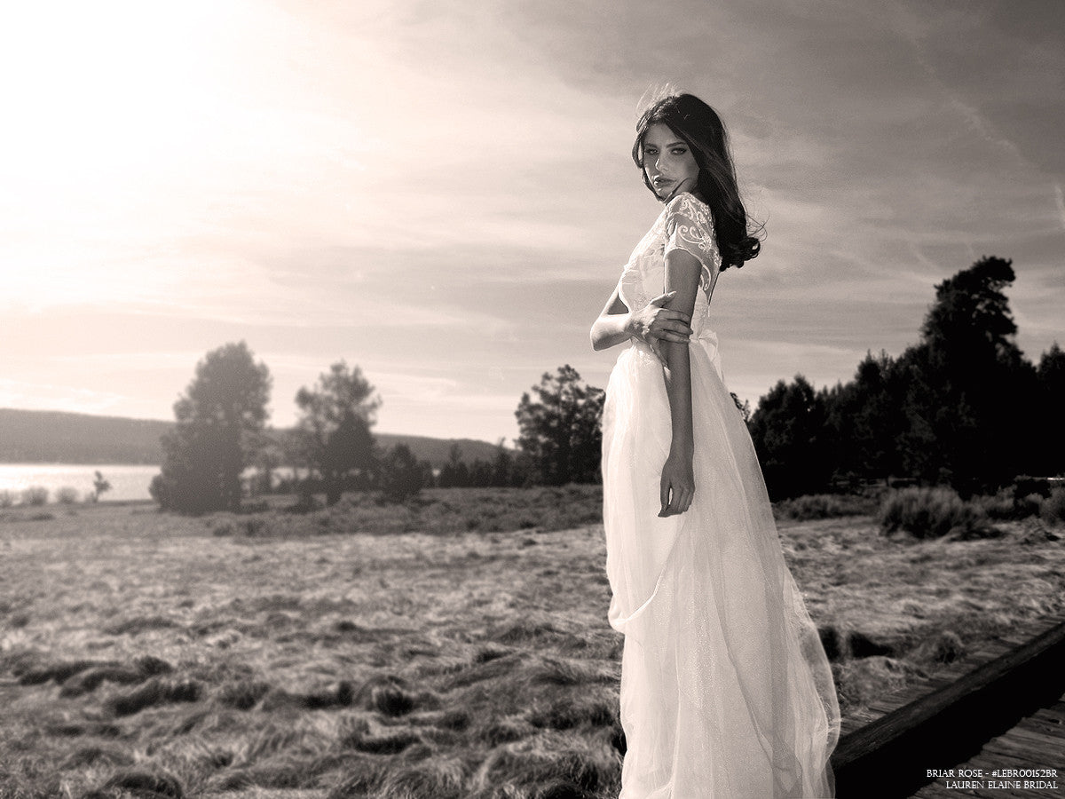 Affordable designer bridal in Los Angeles, CA. Made in the USA. Ethereal wedding dress.