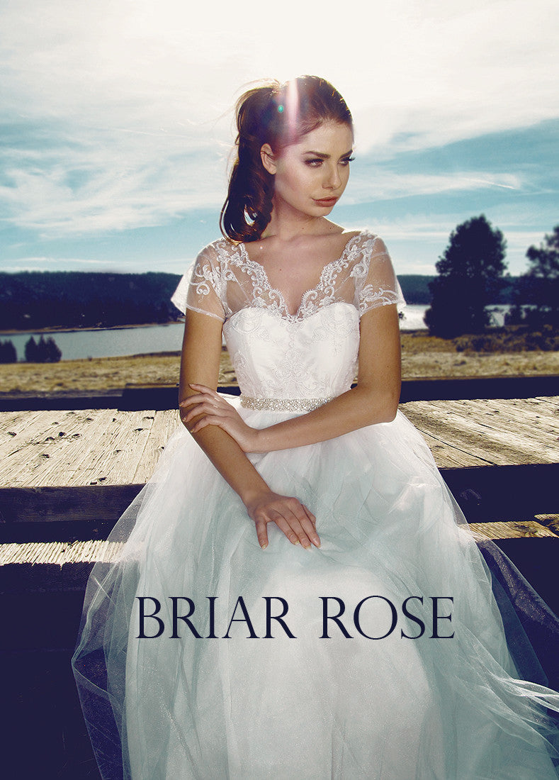Lauren Elaine Briar Rose Gown, Whimsical Lace Illusion Wedding Dress