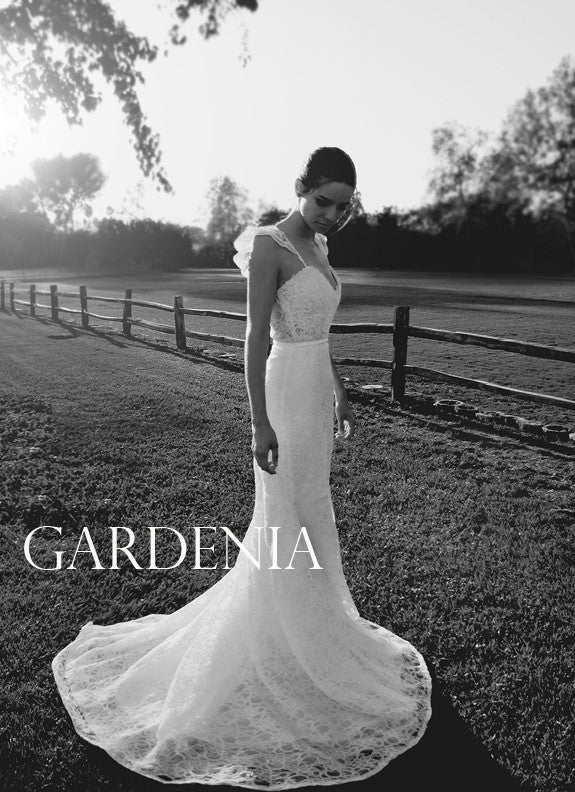 Lauren Elaine Bridal Gardenia Gown, French lace illusion gown