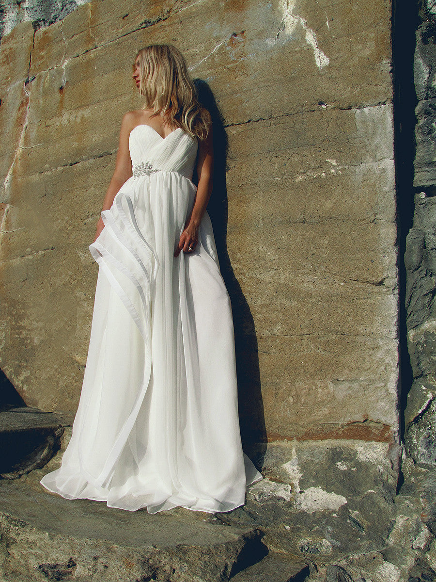 Horsehair petal gown by Lauren Elaine Bridal. Made in the USA.