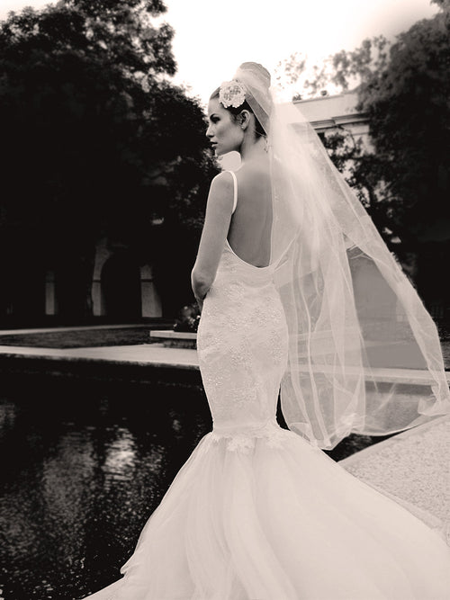 Lauren Elaine Anastasia Bridal Gown. Mermaid Gown with tulle and lace.