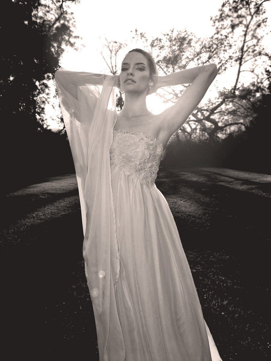 Lauren Elaine Aurora gown, made in the USA, vintage inspired bridal.