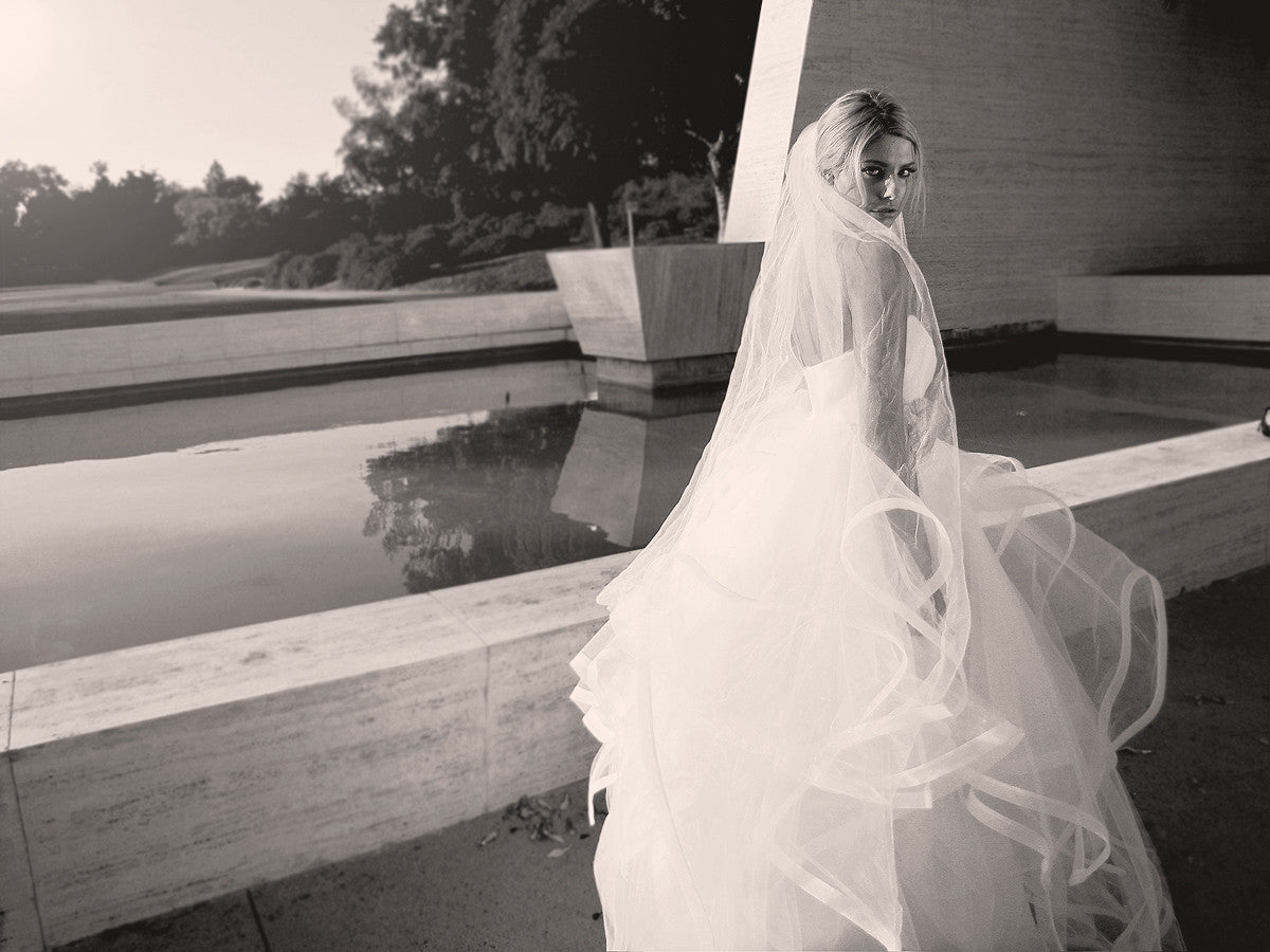 Modern wedding gown, tulle and horsehair, ethereal, bohemian bridal