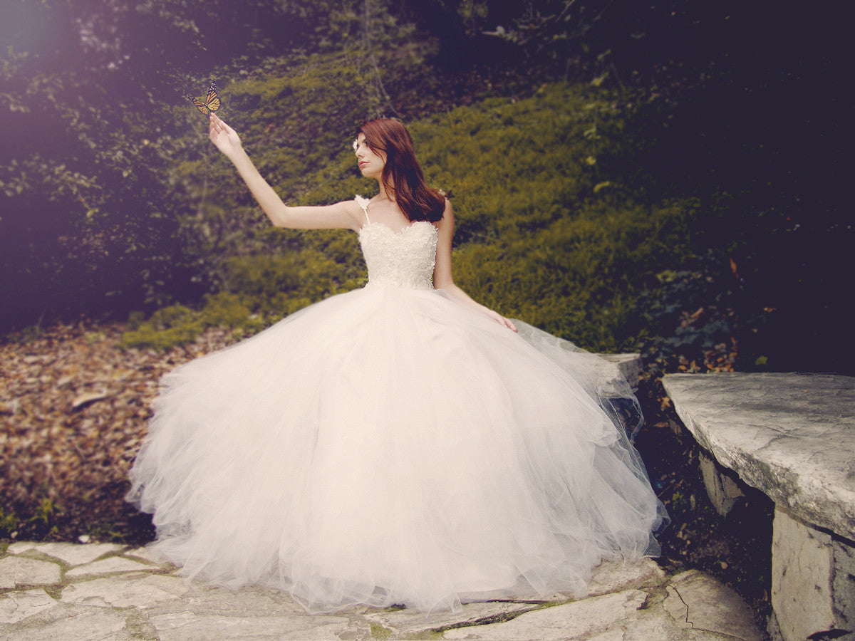 Ethereal, fairytale wedding dress by Lauren Elaine Bridal. Princess ball gown. 