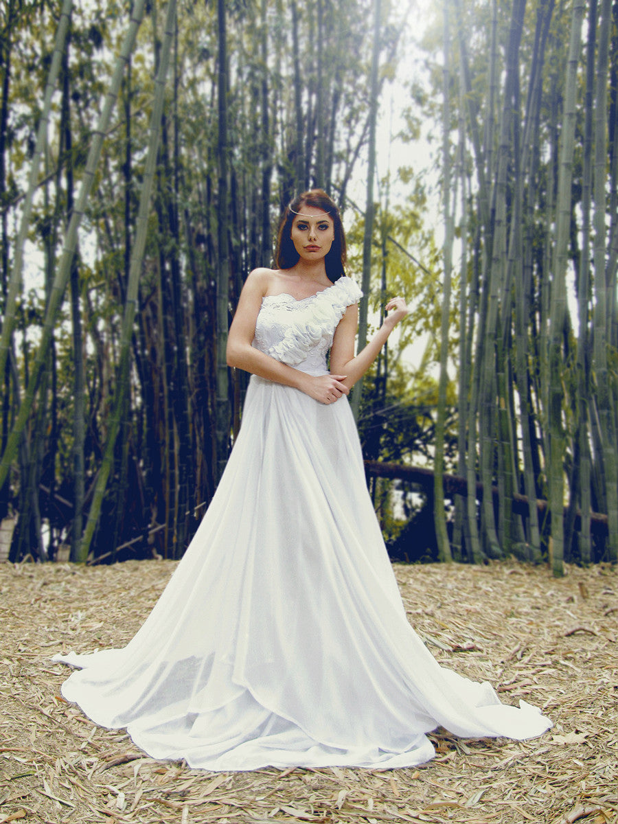 Lauren Elaine Bridal Theodora gown. A-line wedding gowns. 