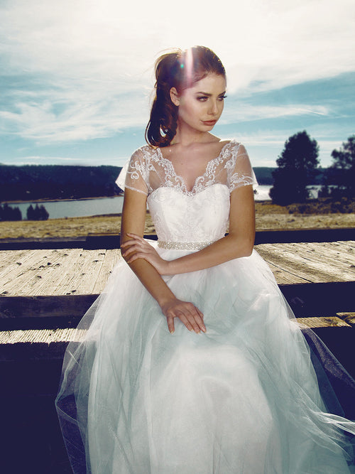 Lauren Elaine Briar Rose Gown, Illusion Lace Wedding Dress
