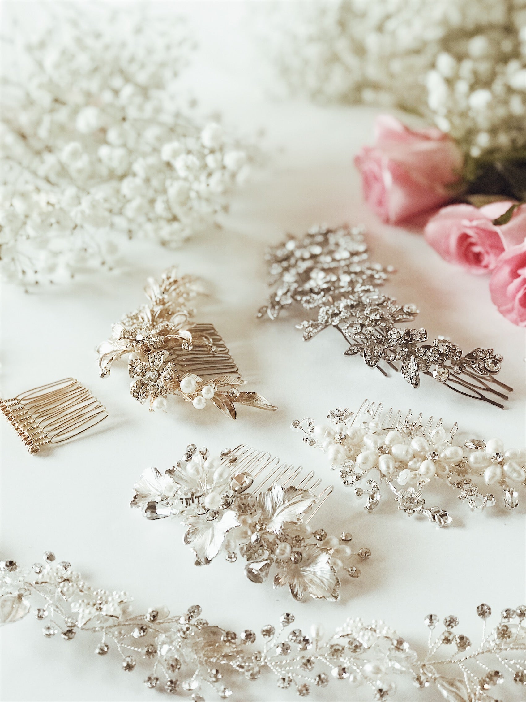 Lauren Elaine Bridal Accessories collection of hair combs and hair vine