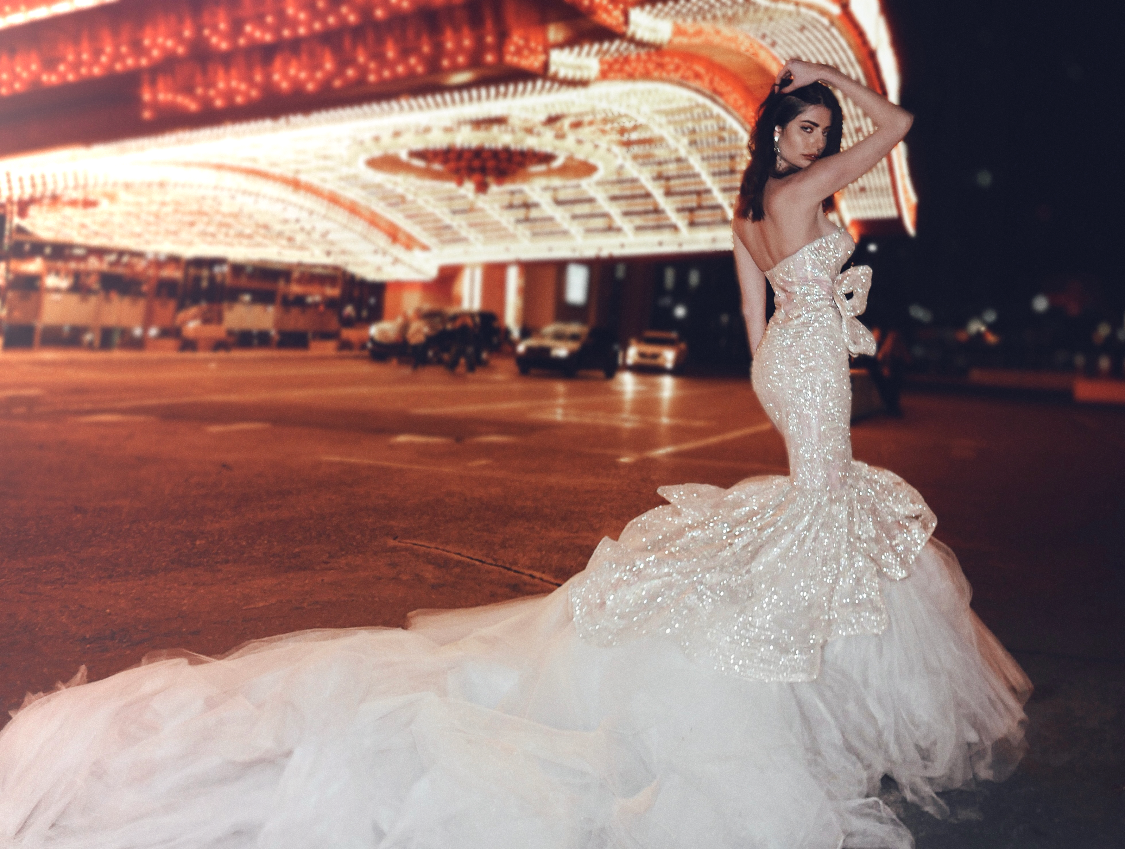 Lauren Elaine Siren sparkle corset mermaid detachable wedding gown,