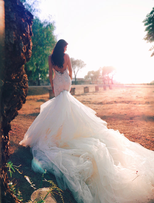 Linen Modern Wedding dress ~ Echinacea >> Larimeloom